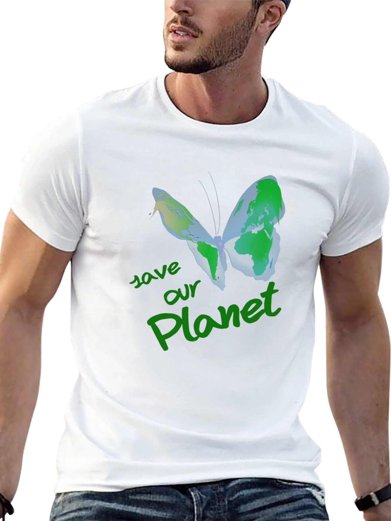 Save Our Planet Earth Butterfly T-Shirt