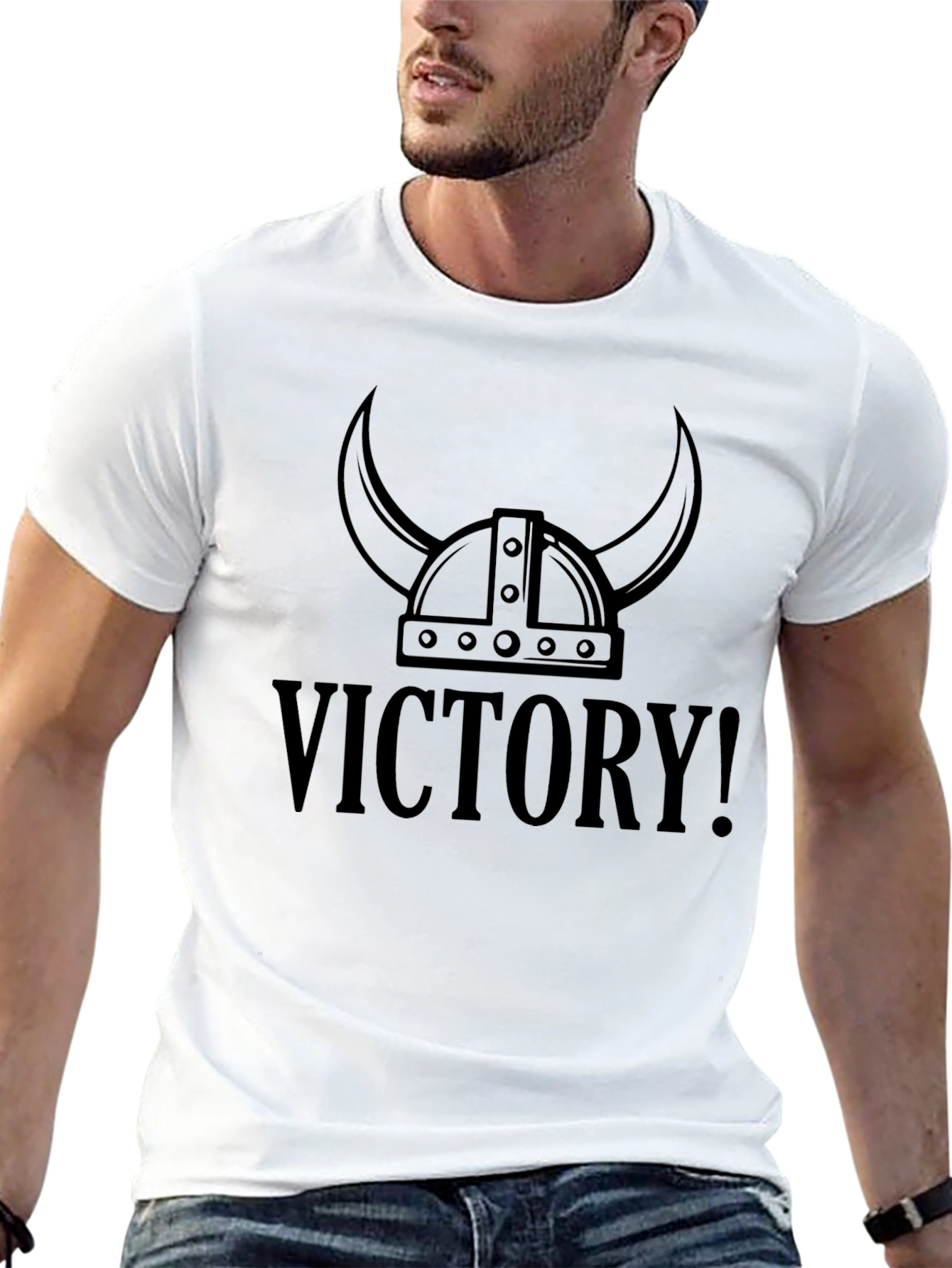 Victory! Viking Helmet Graphic T-Shirt