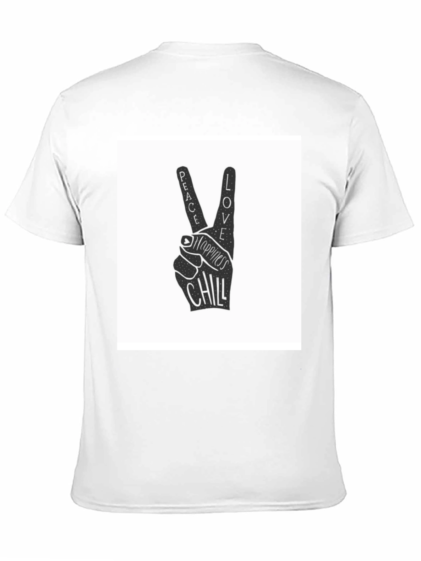 Peace Love Chill Graphic T-Shirt - Black
