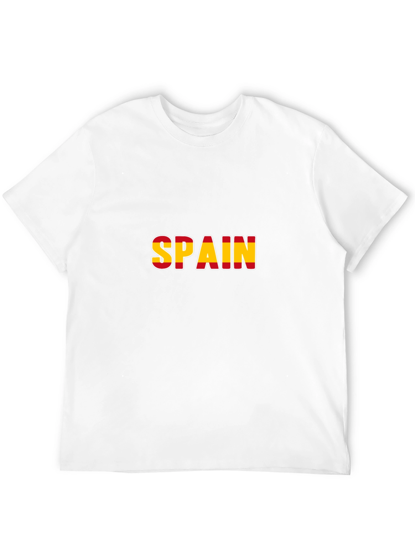 Spain Flag T-Shirt - Black Crew Neck Tee