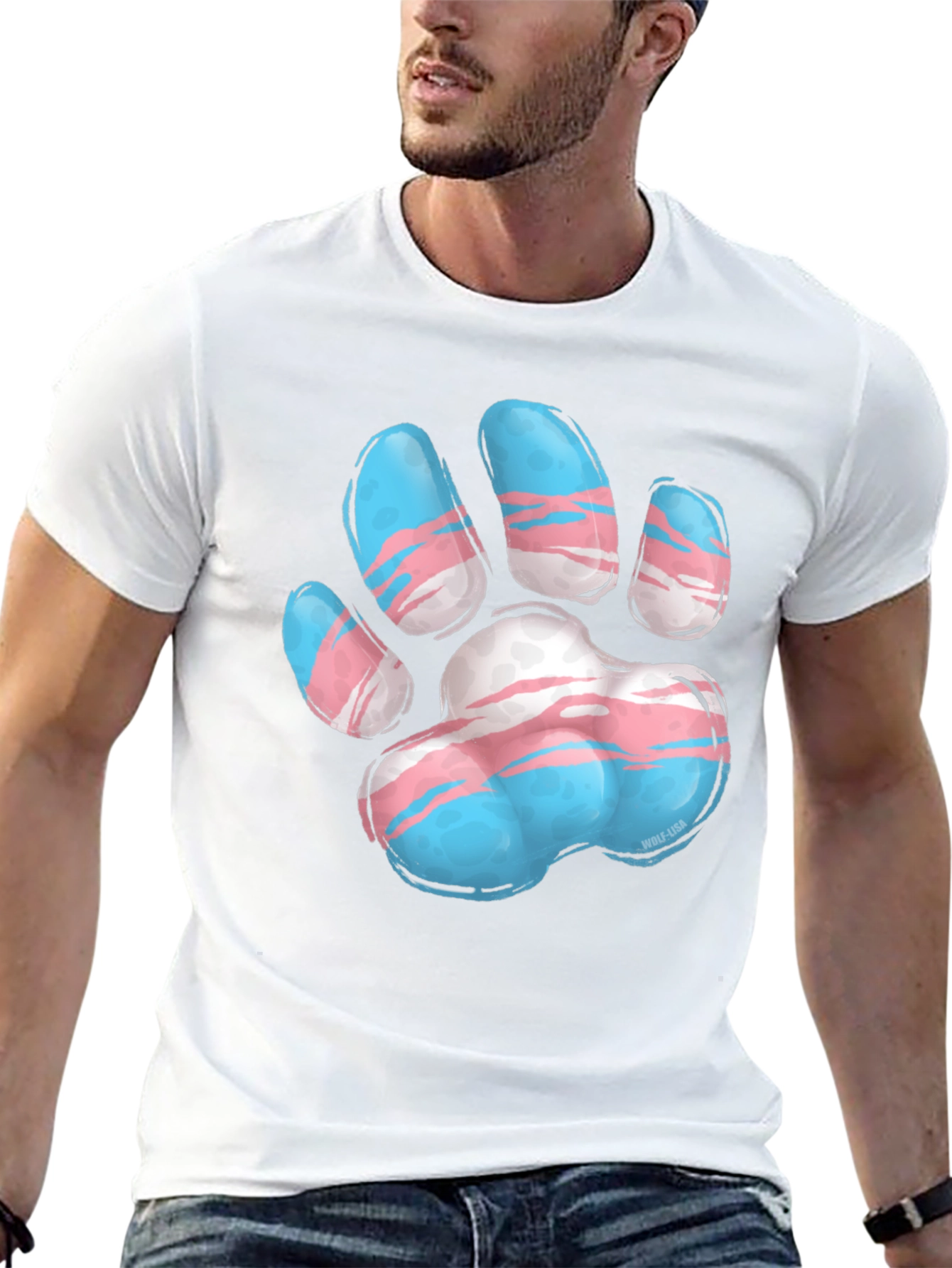 Transgender Pride Paw Print T-Shirt - Unisex