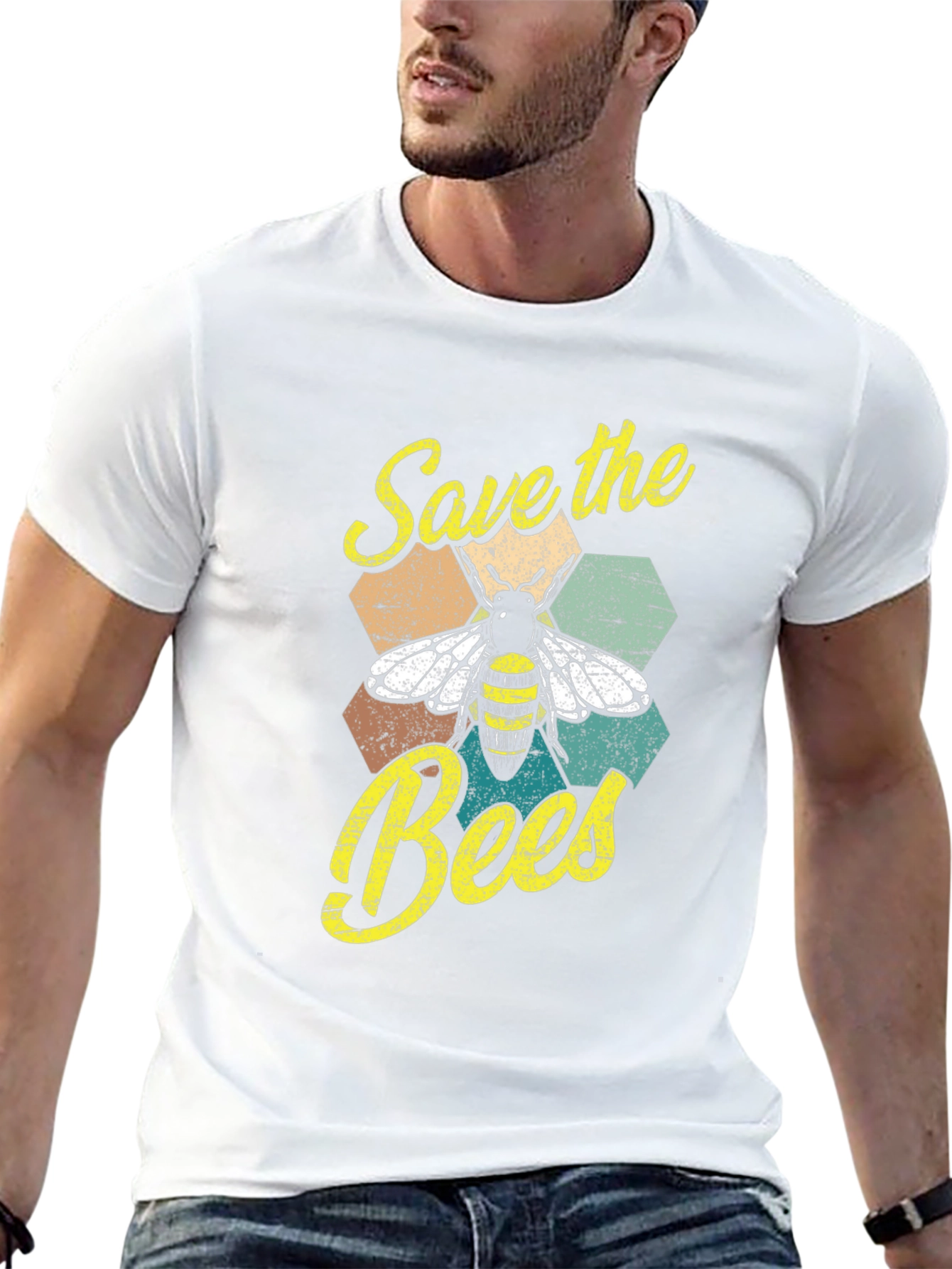 Save the Bees Graphic T-Shirt - Black Cotton Tee