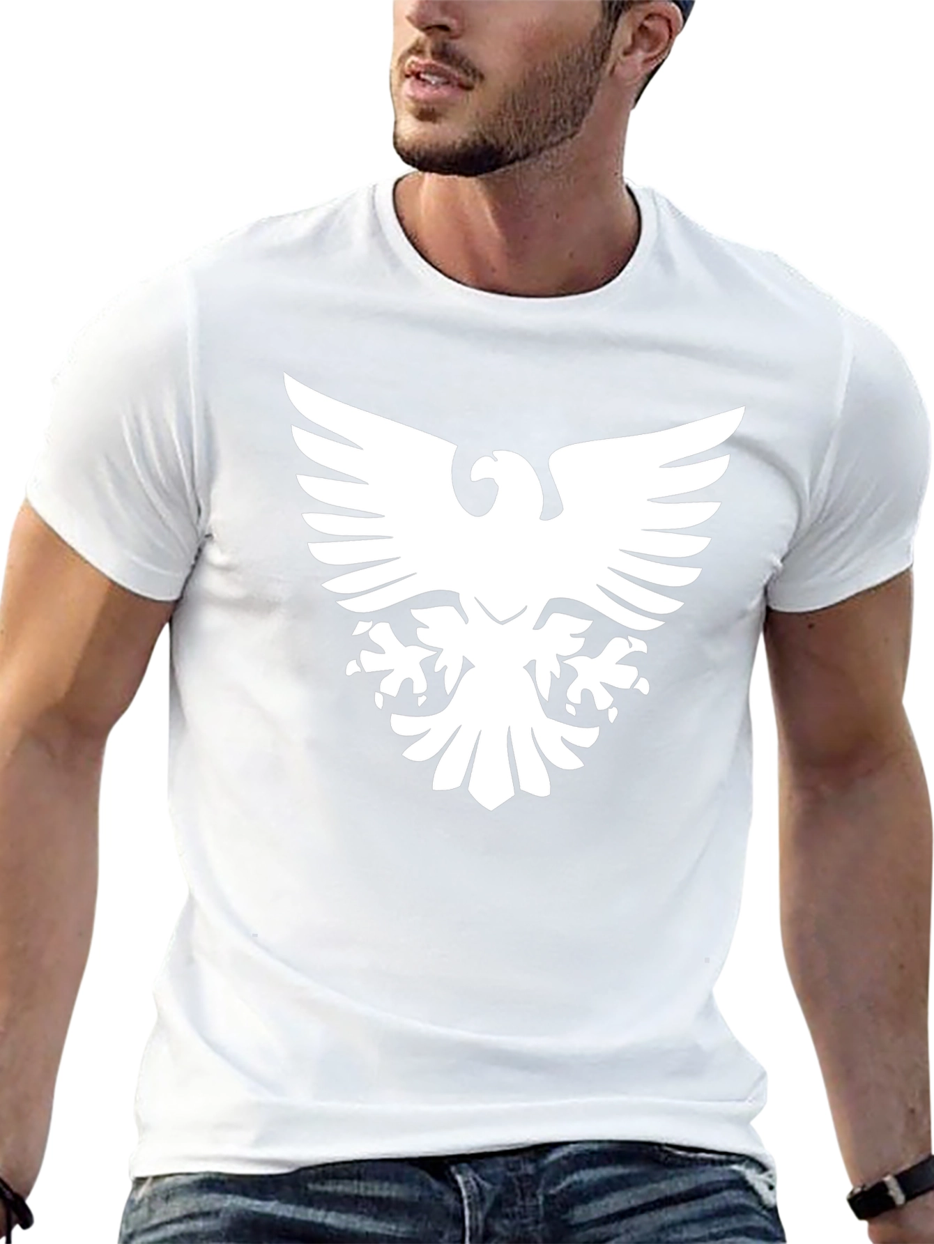 Black T-Shirt with Bold Eagle Graphic