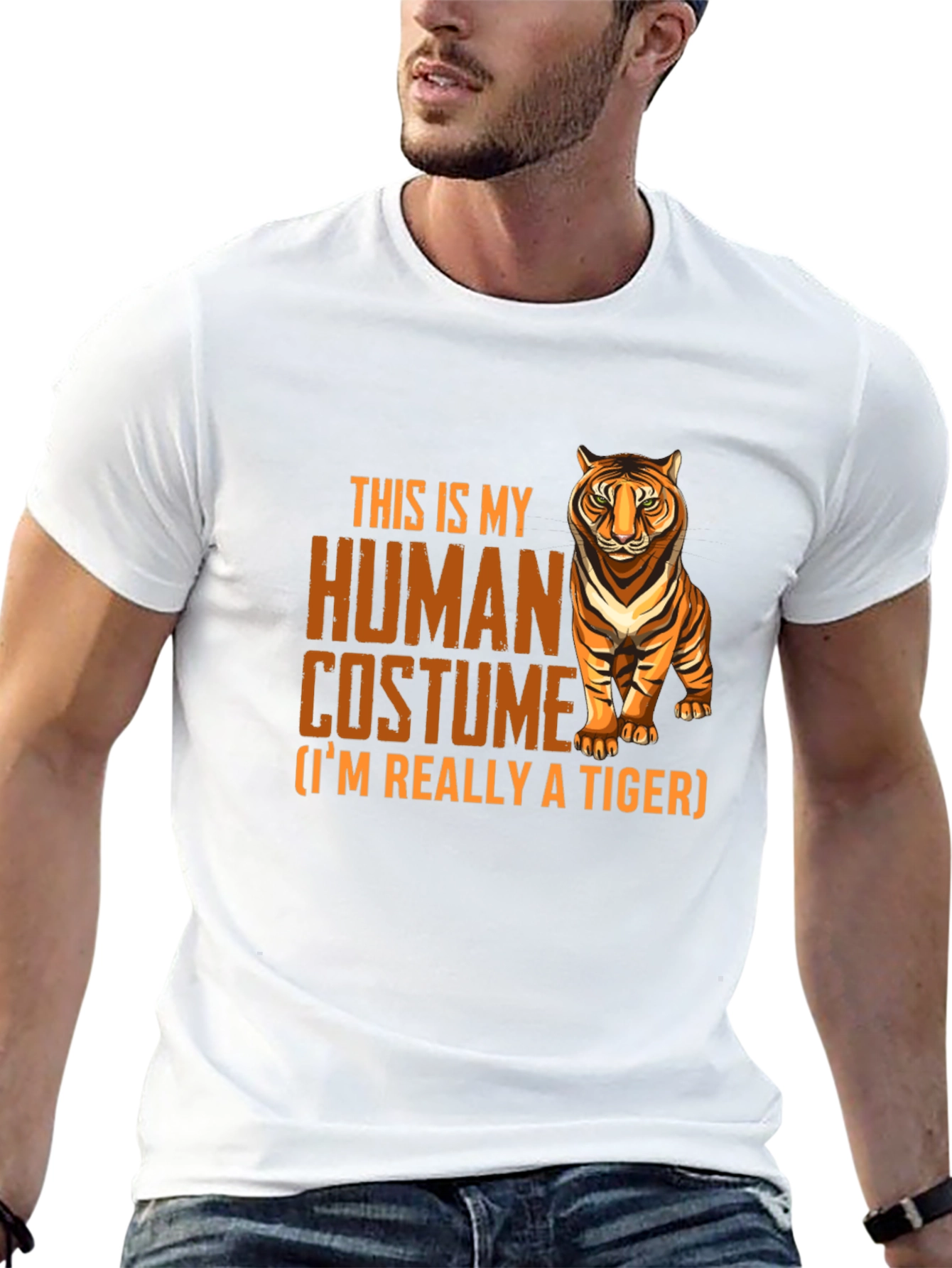 Human Costume Tiger Graphic Tee