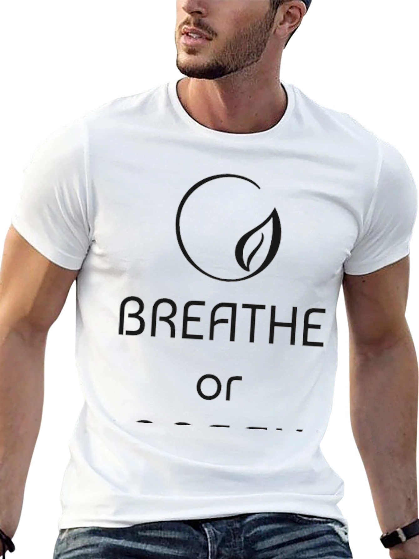 Breathe Graphic Tee - Relaxed Fit Black T-Shirt