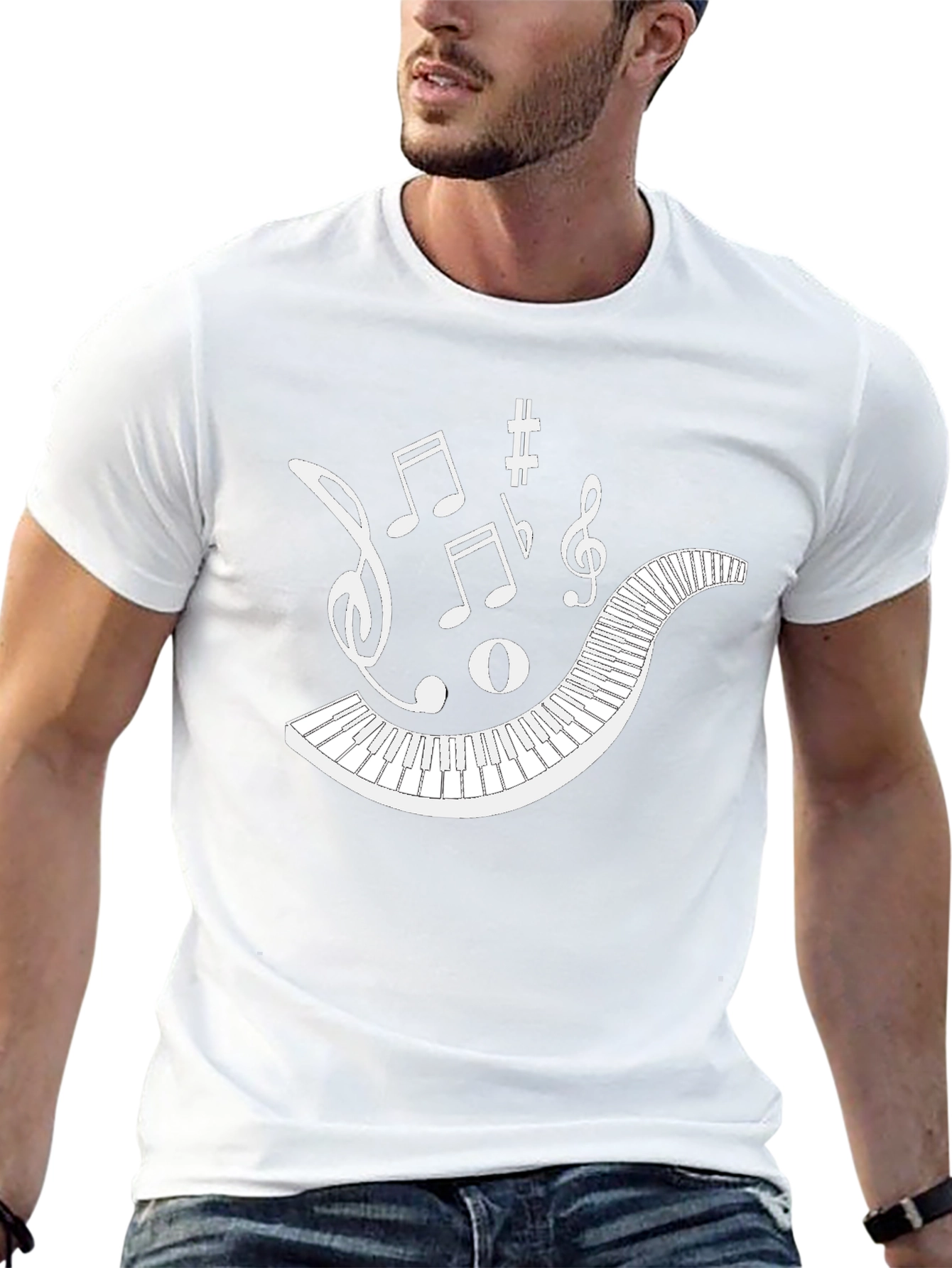 Musical Keys Black Graphic T-Shirt