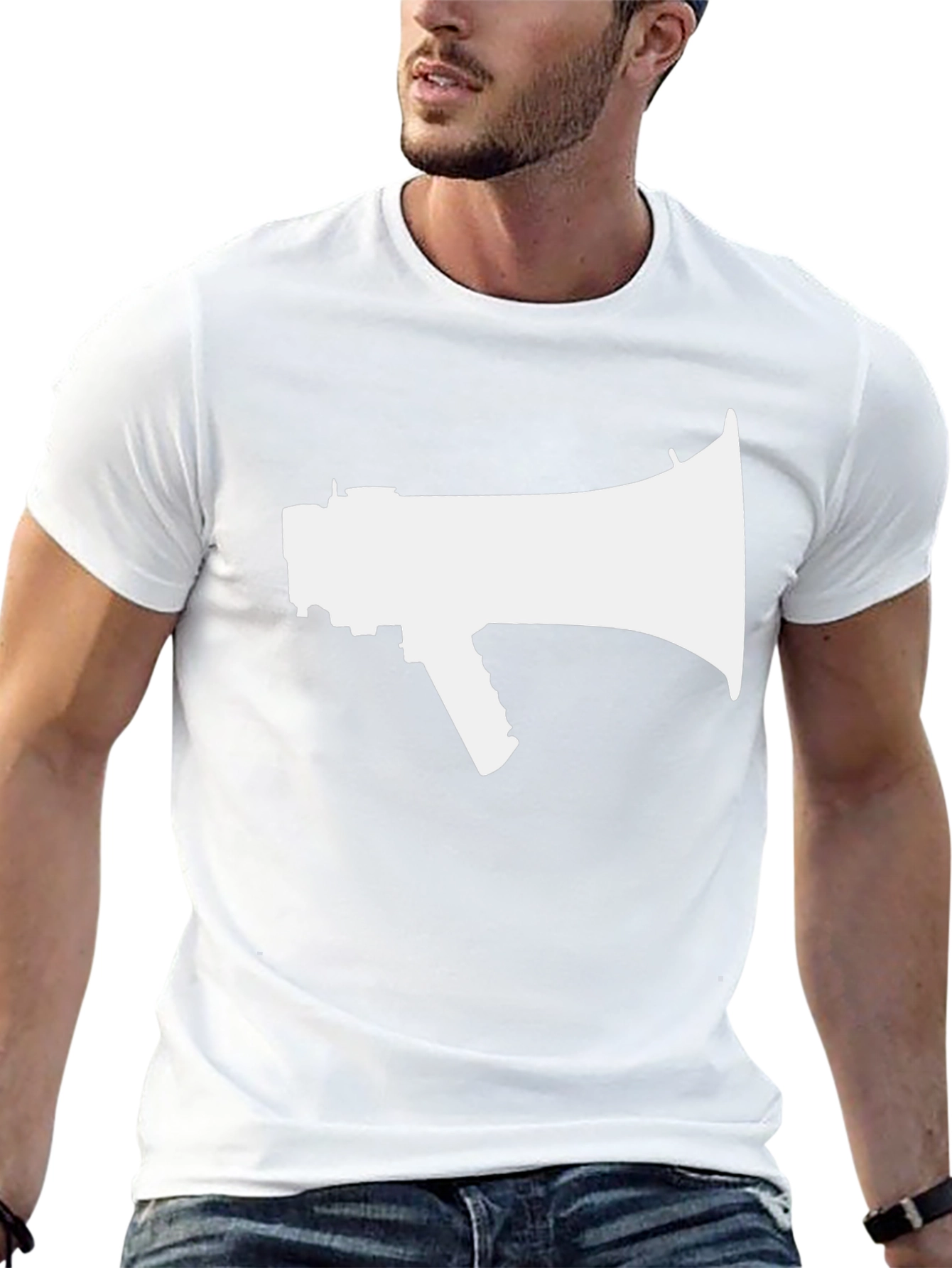 Megaphone Graphic Tee - Black Cotton T-Shirt
