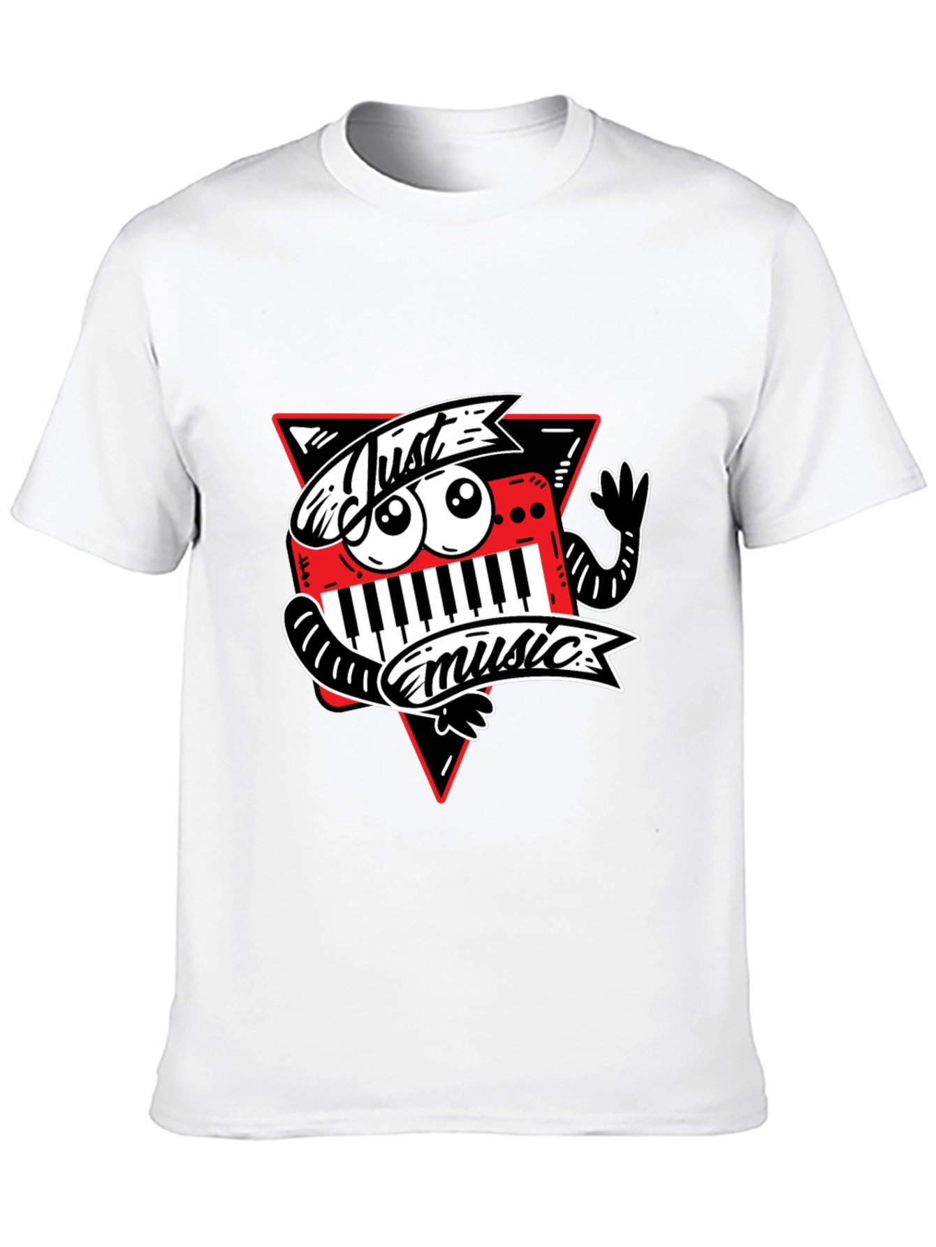 Just Music Graphic T-Shirt - Funky Keyboard Design