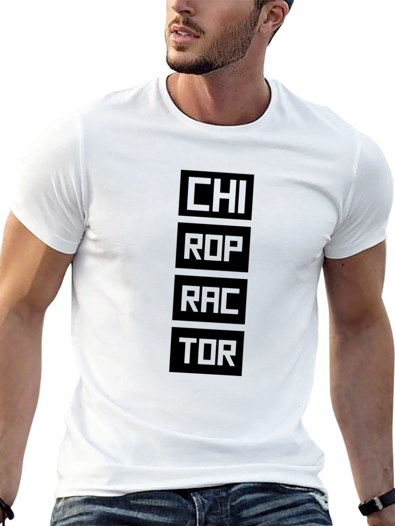 Chiropractor Text T-Shirt - Black
