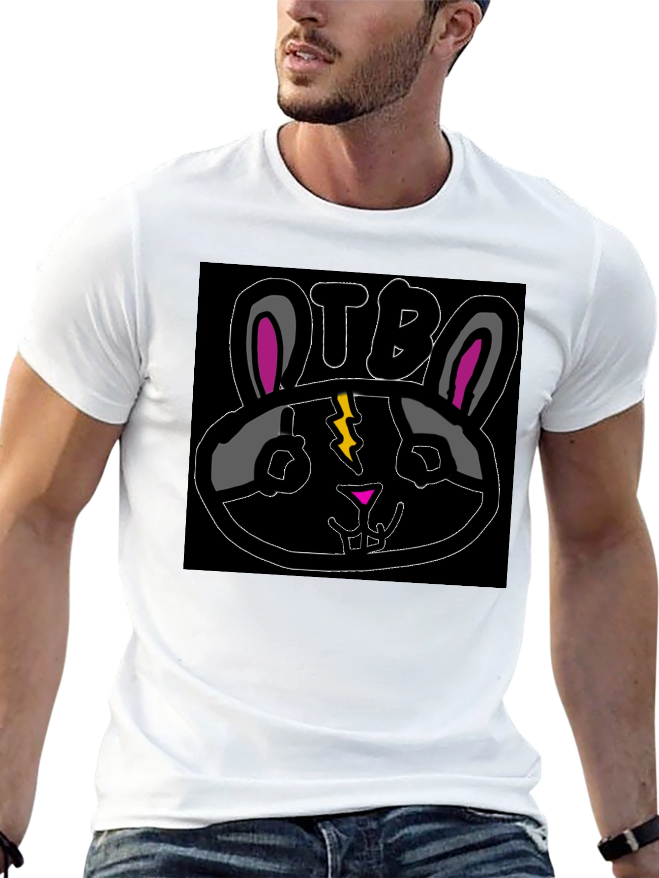 OTB Bunny Graphic T-Shirt - Black