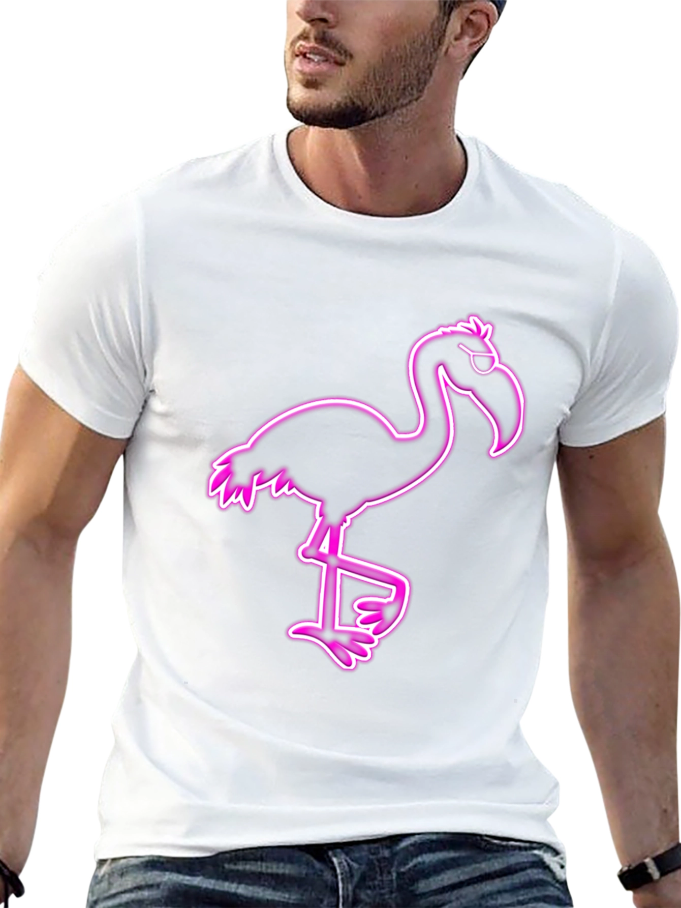 Cool Flamingo Graphic Tee - Black