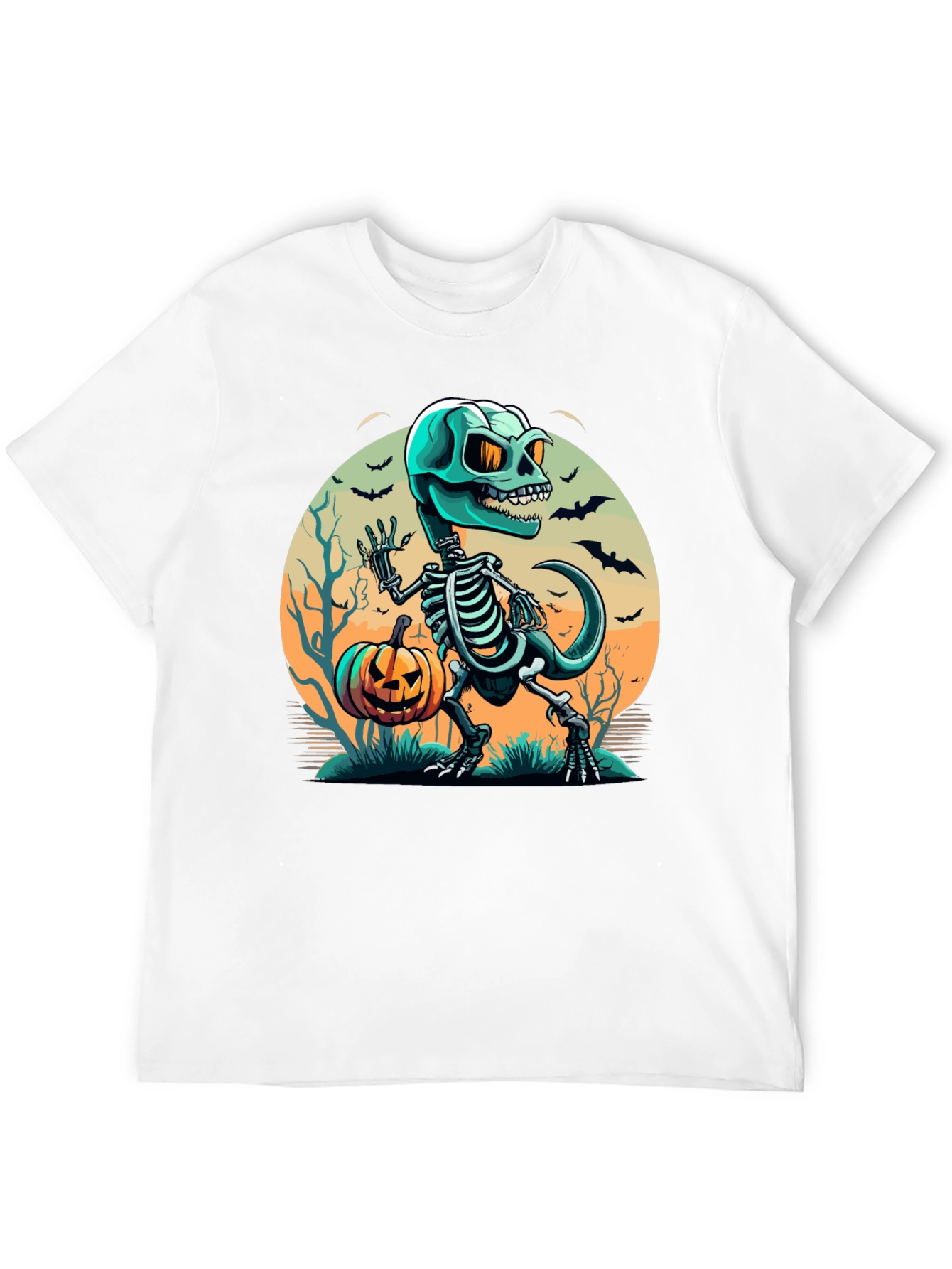 Spooky Skeleton Dinosaur Halloween T-Shirt