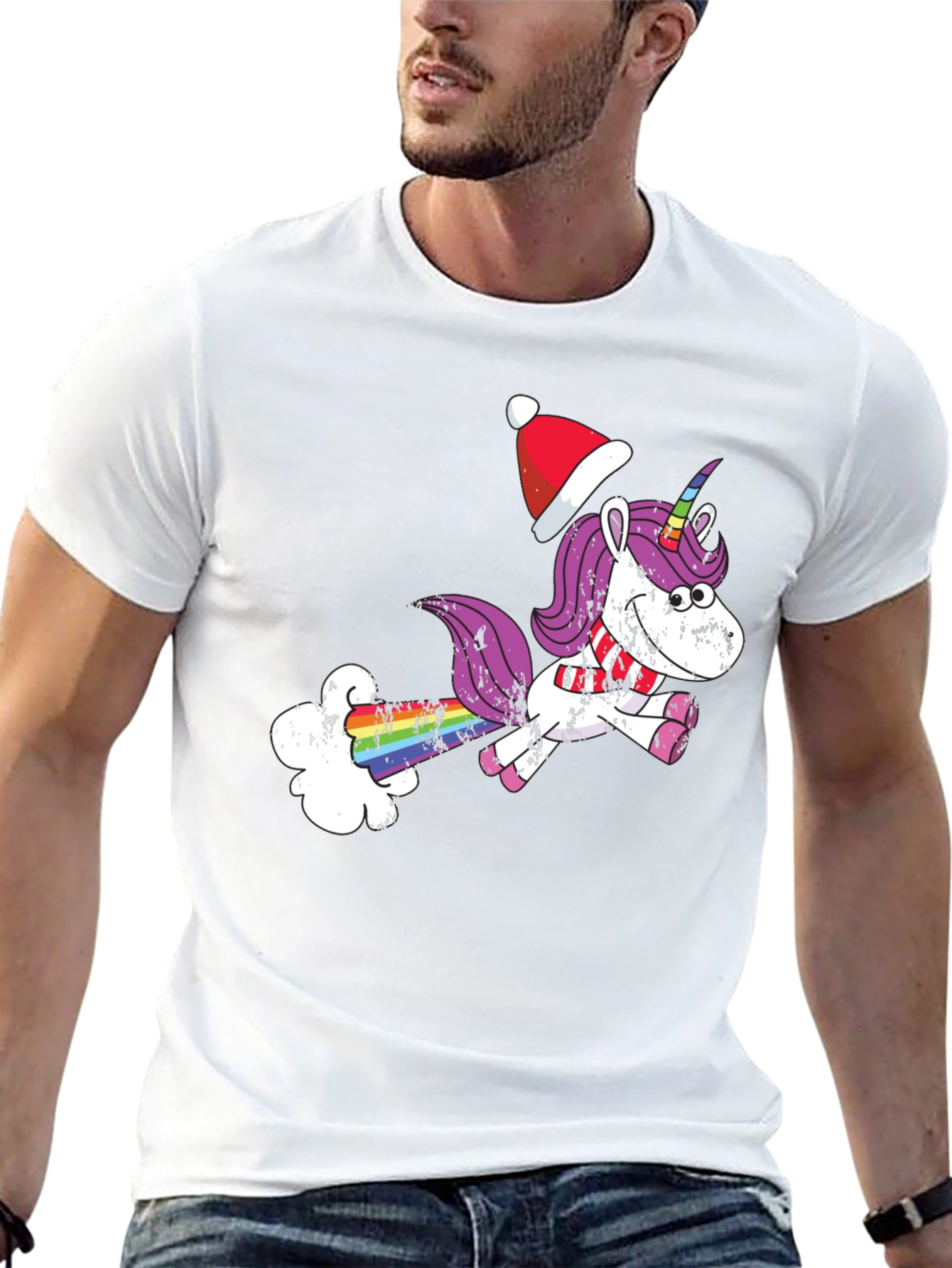 Unicorn Christmas Humor Graphic T-Shirt