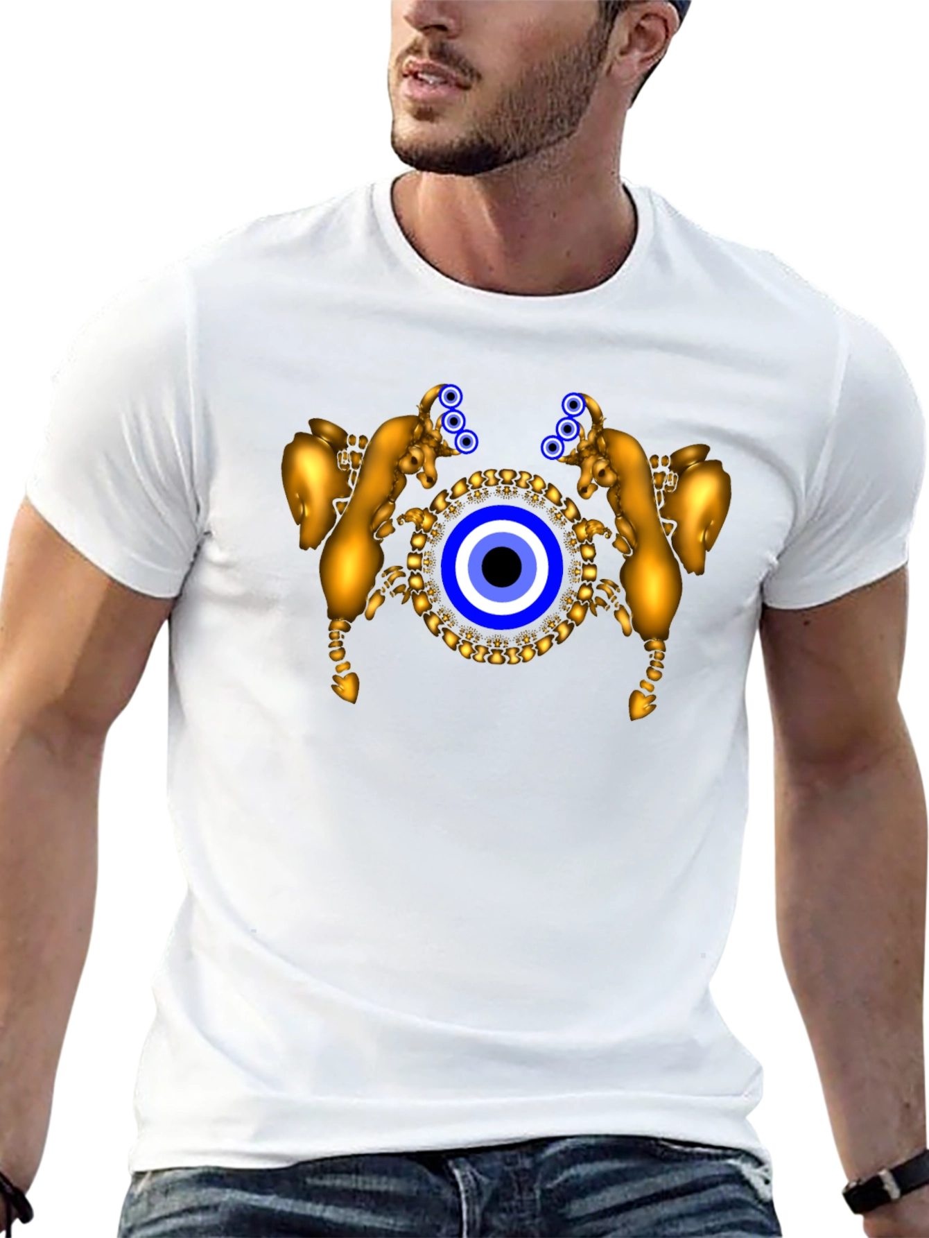 Evil Eye Golden Ram Graphic T-Shirt