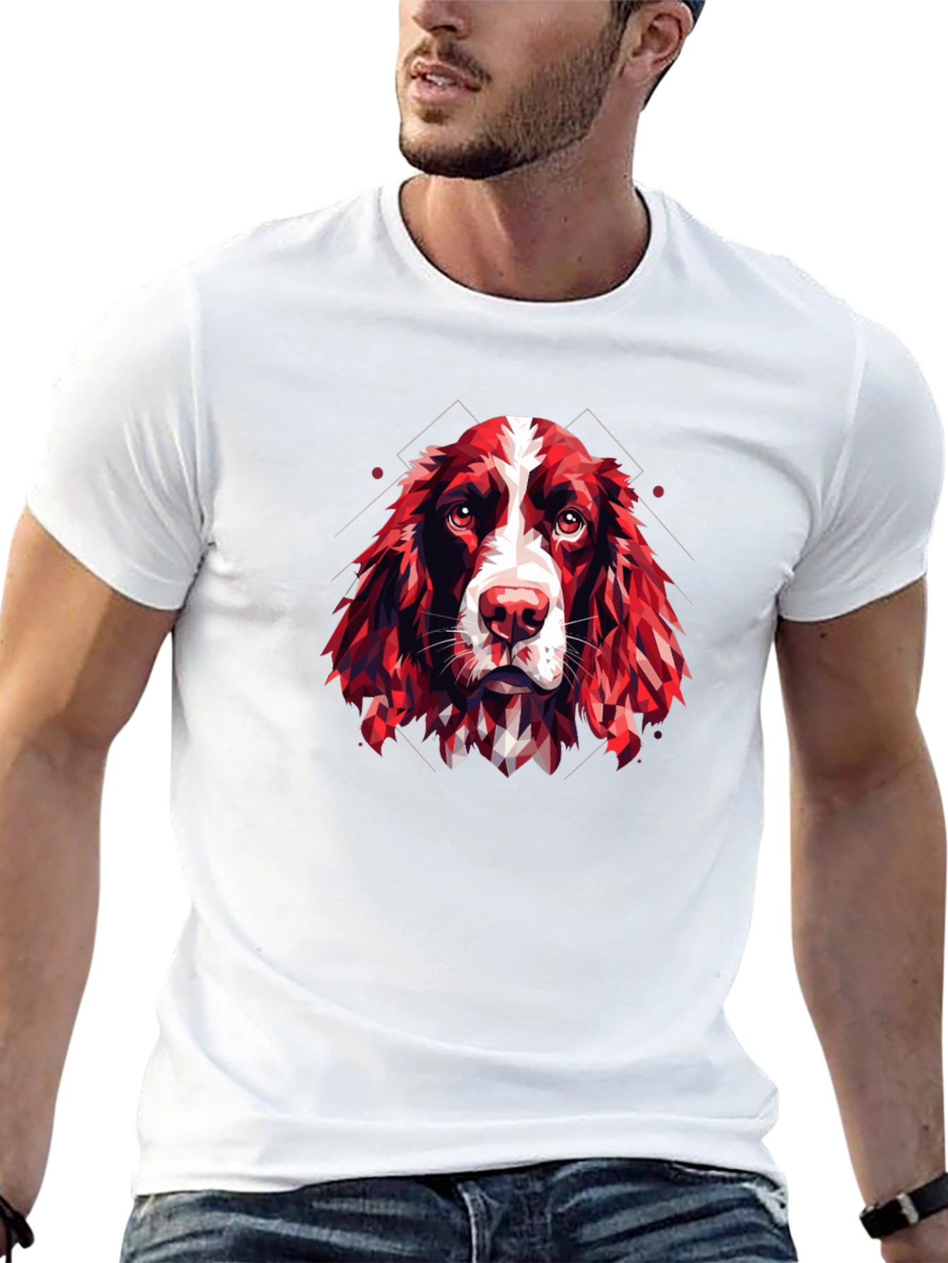 Dog Breed Geometric Design Black T-Shirt