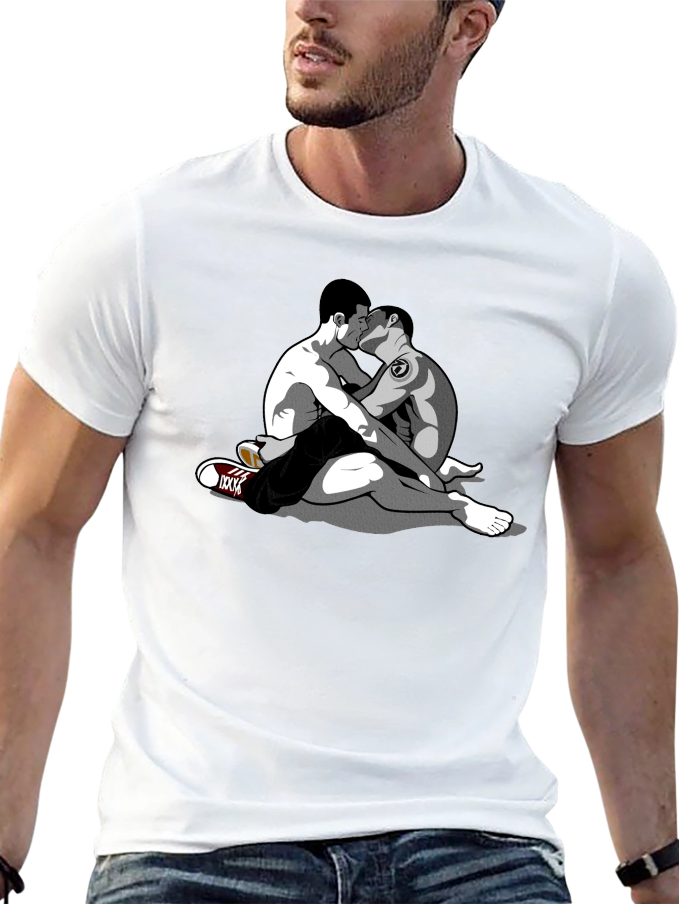 Embrace Tee - Graphic Gay Kiss Design