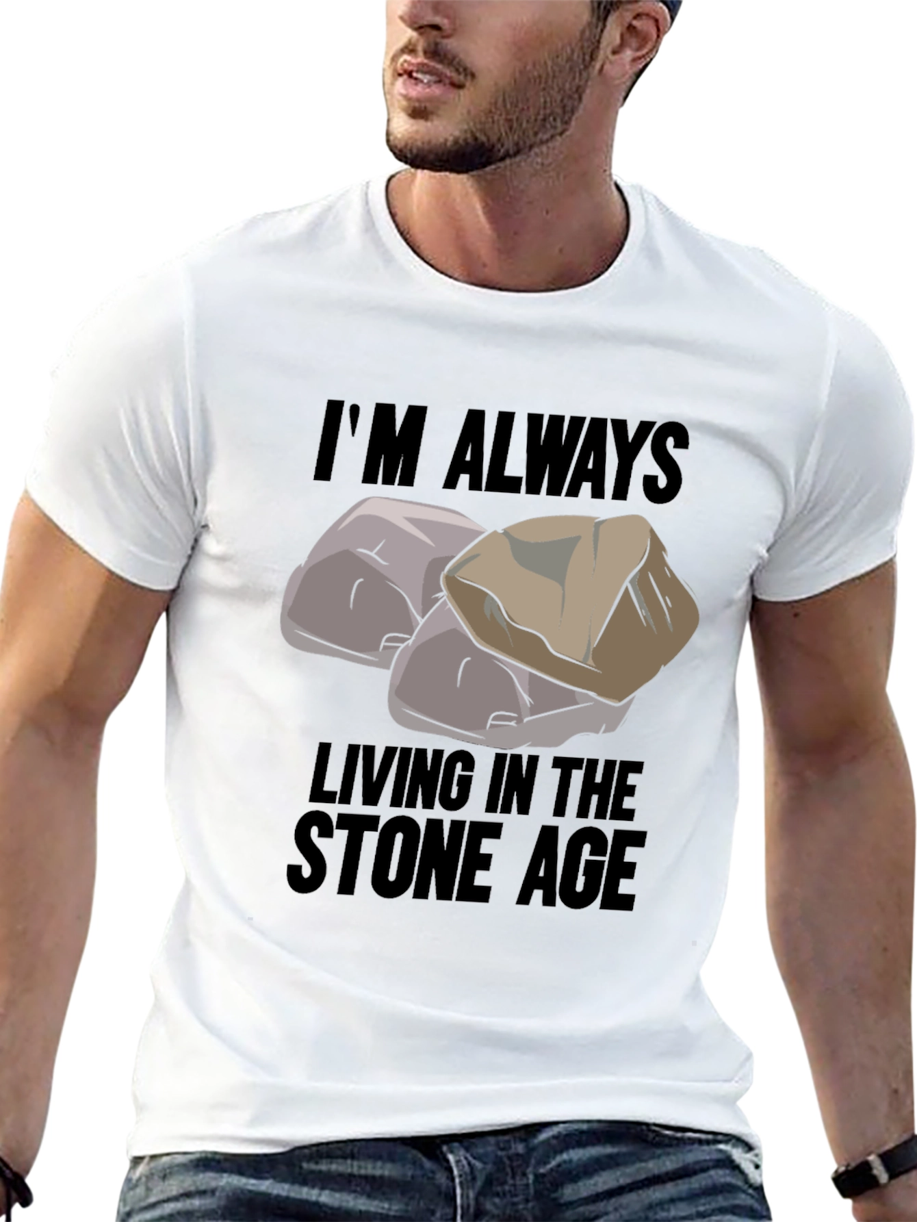 Im Always Living in the Stone Age Black T-Shirt