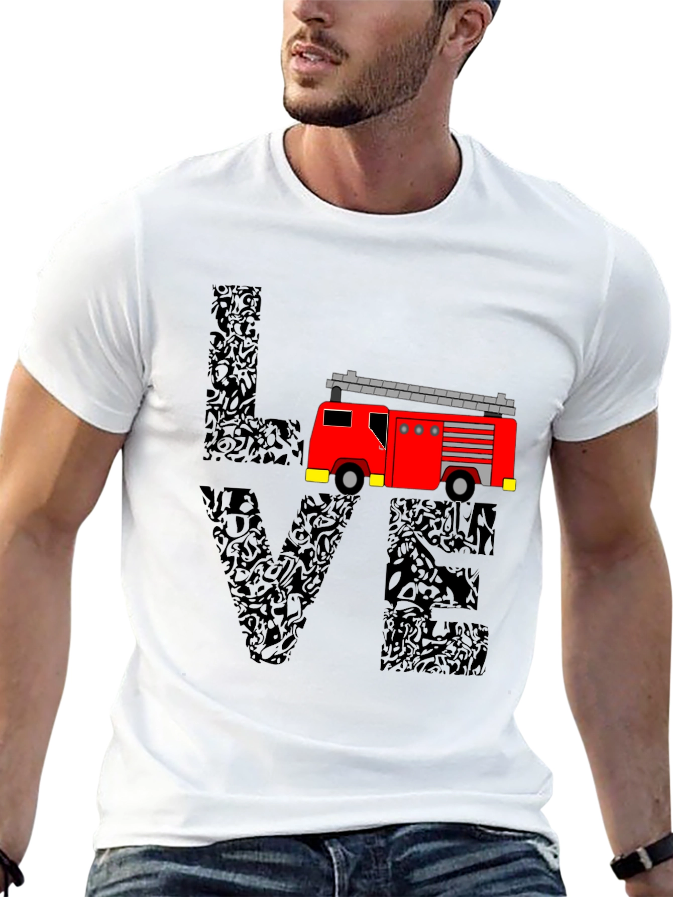 Firefighter Love T-Shirt - Graphic Tee
