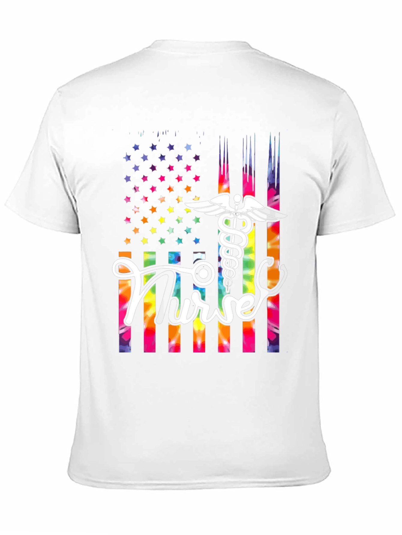 Nurse American Flag Tie Dye T-Shirt