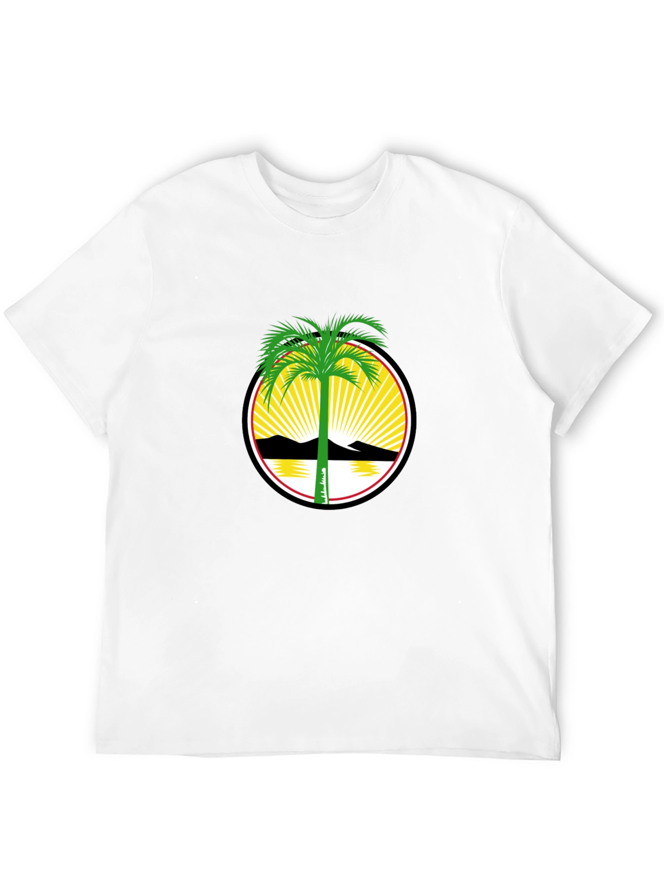 Palm Tree Graphic Print Crew Neck T-Shirt
