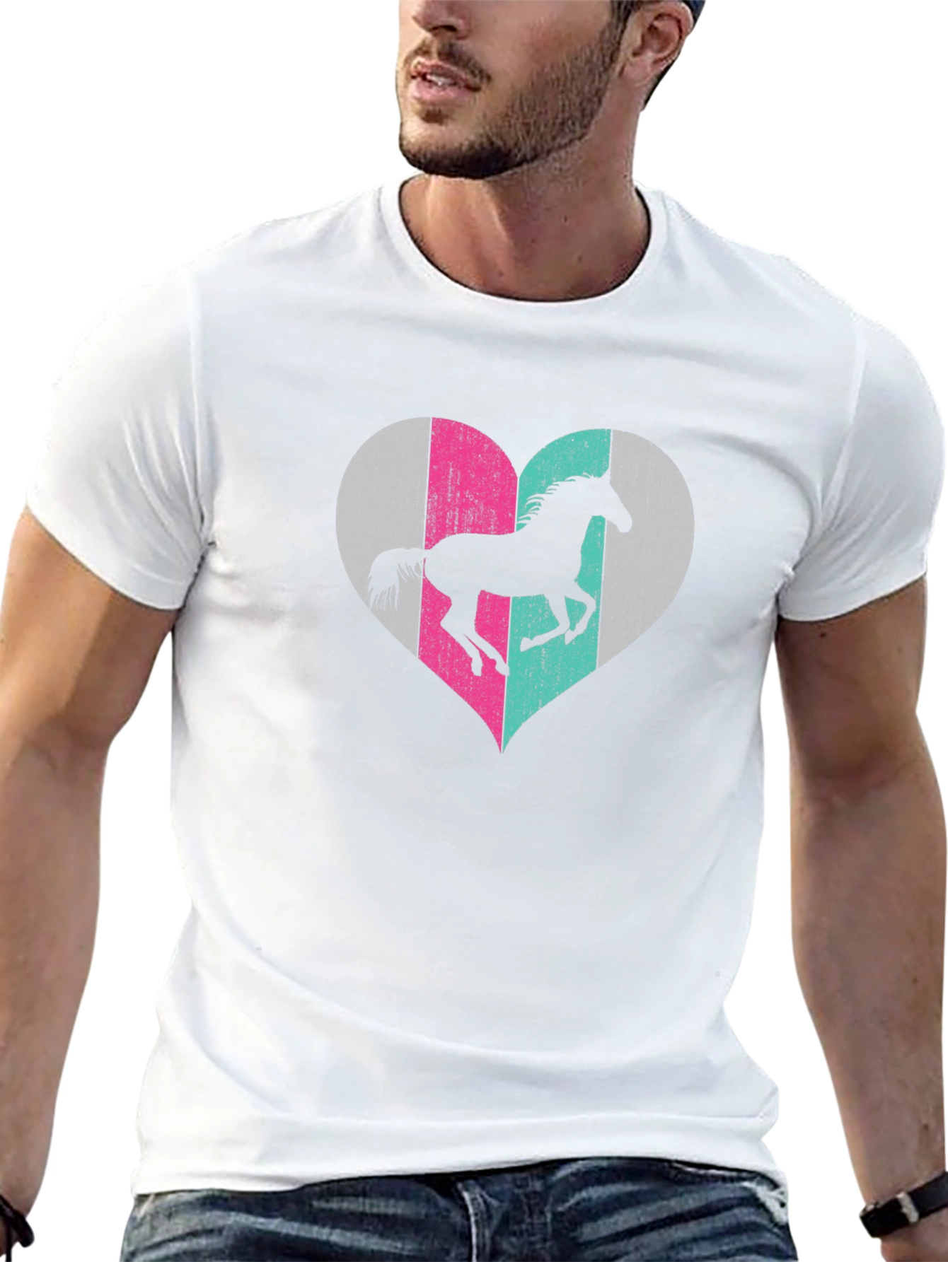 Horse Heart Graphic Tee - Unisex Black T-Shirt