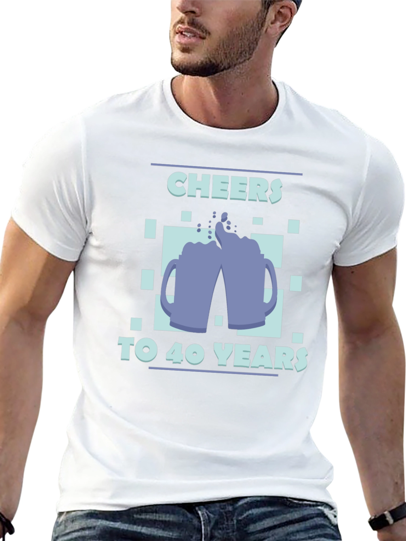 Cheers to 40 Years Black Graphic Tee