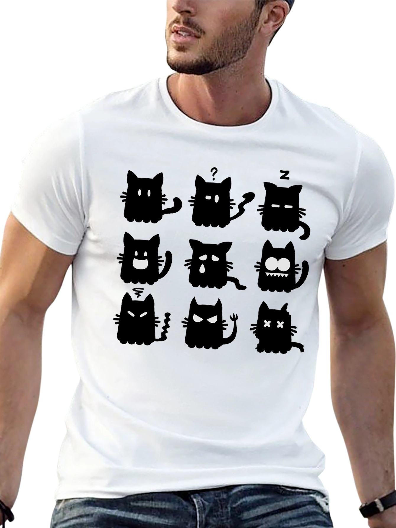 Black Cat Moods Graphic Tee