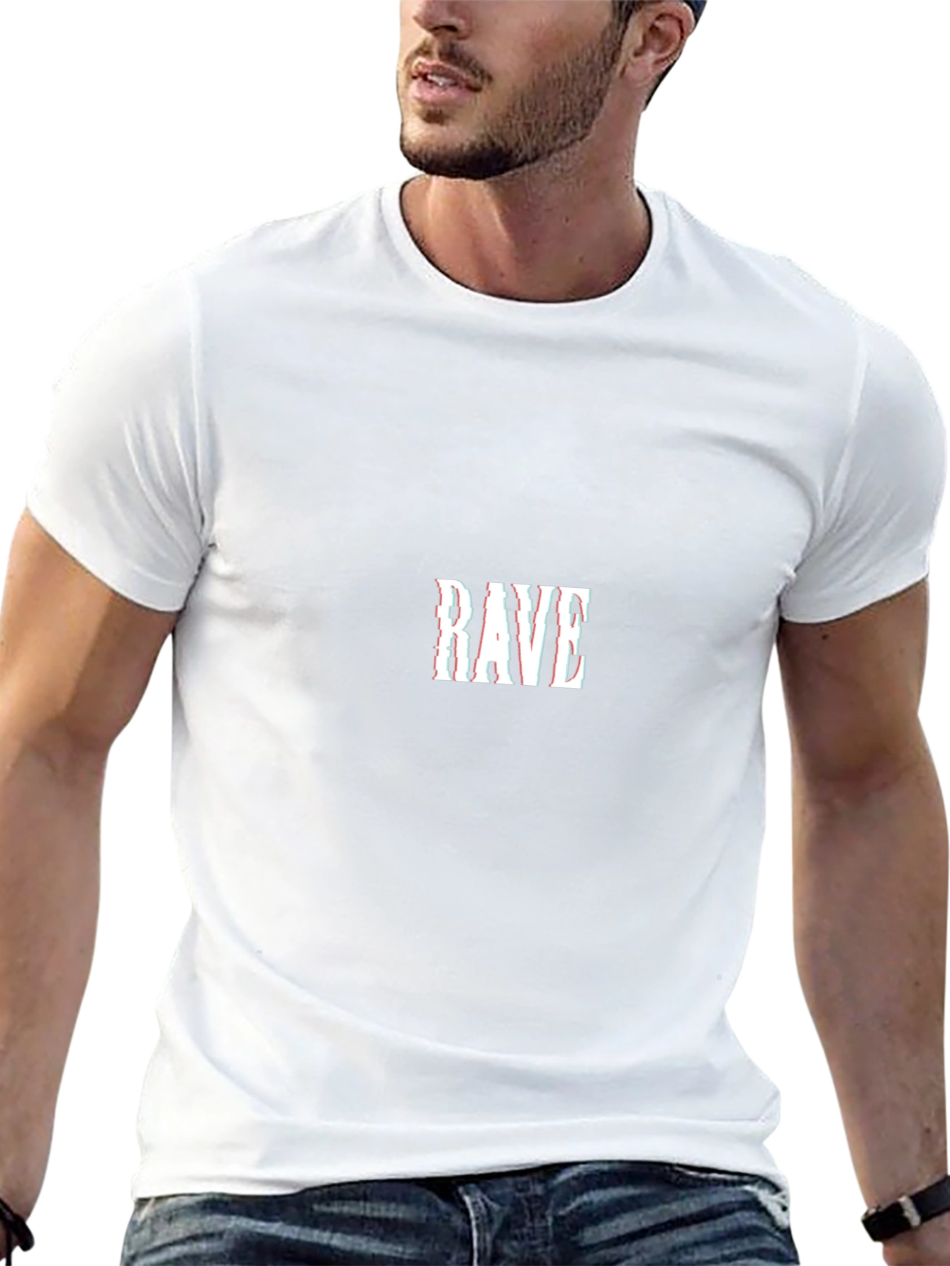 Rave Graphic Print Black Crew Neck T-Shirt