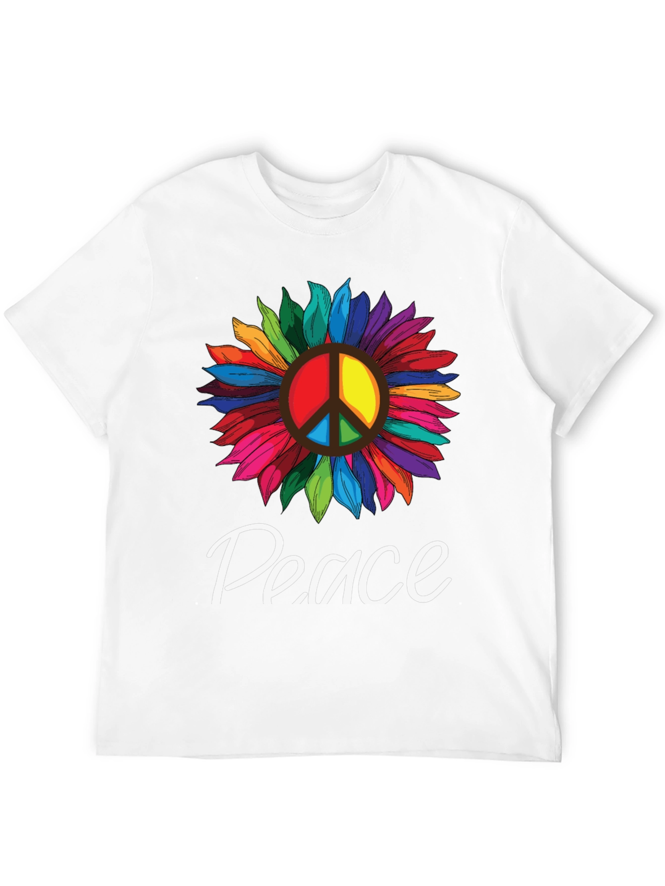 Peace Sunflower Graphic T-Shirt - Unisex Black Tee