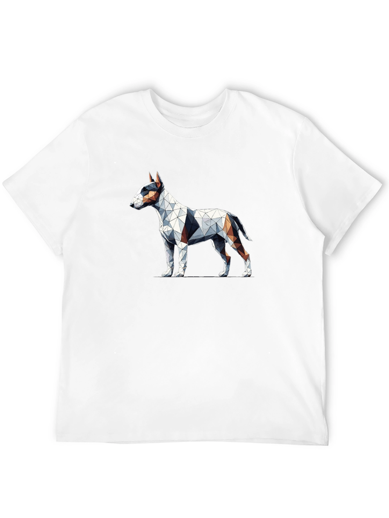 Geometric Bull Terrier Black T-Shirt