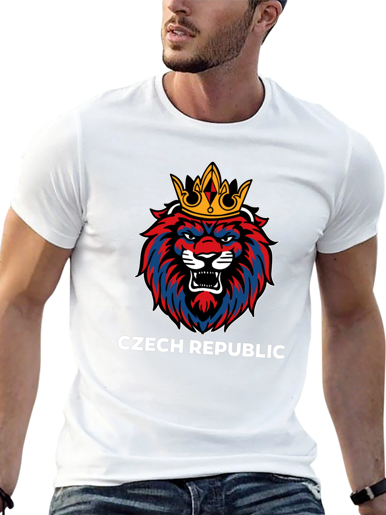 Czech Republic Lion Crown Black T-Shirt