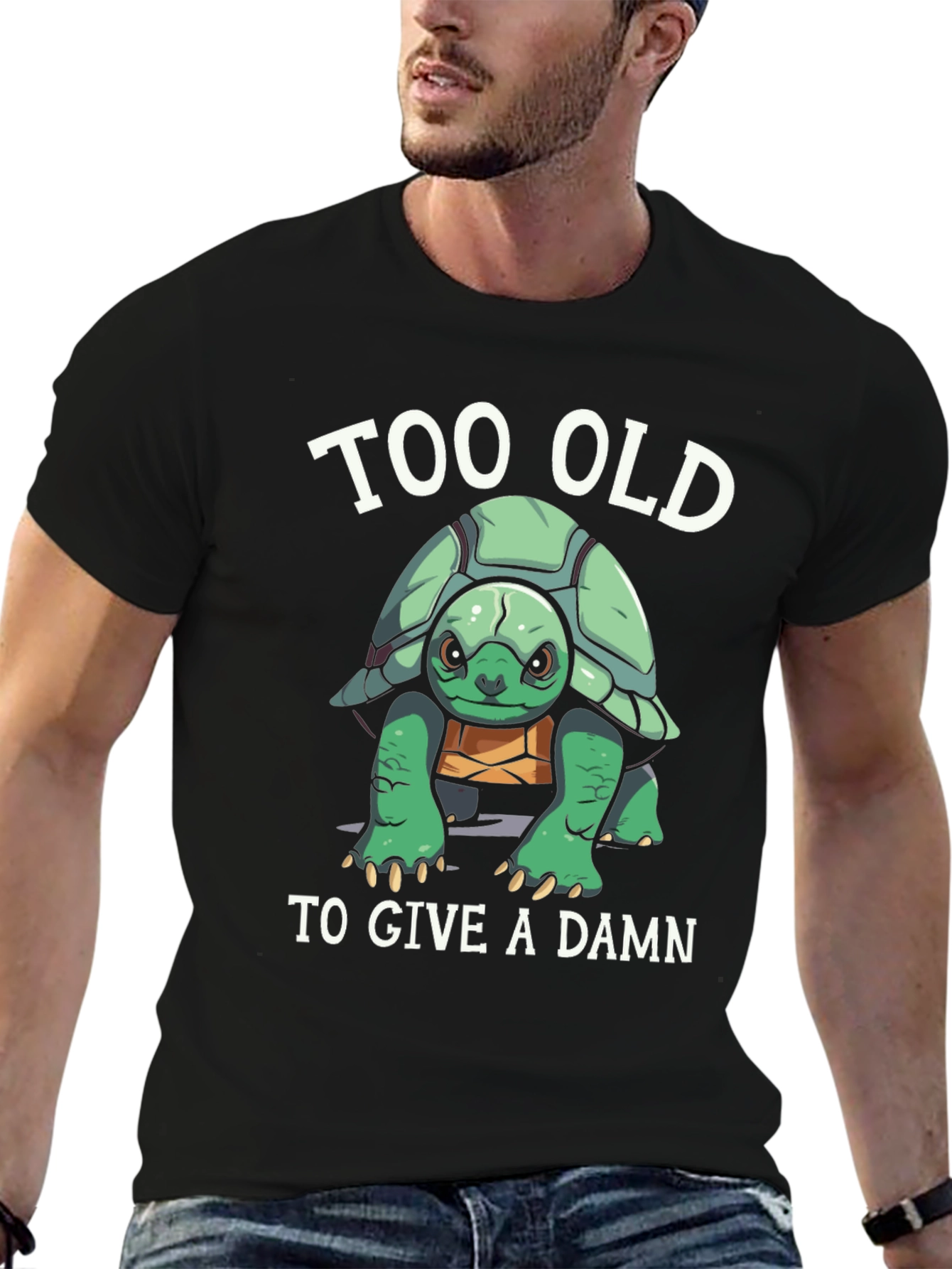 Too Old to Give a Damn Turtle Graphic Tee