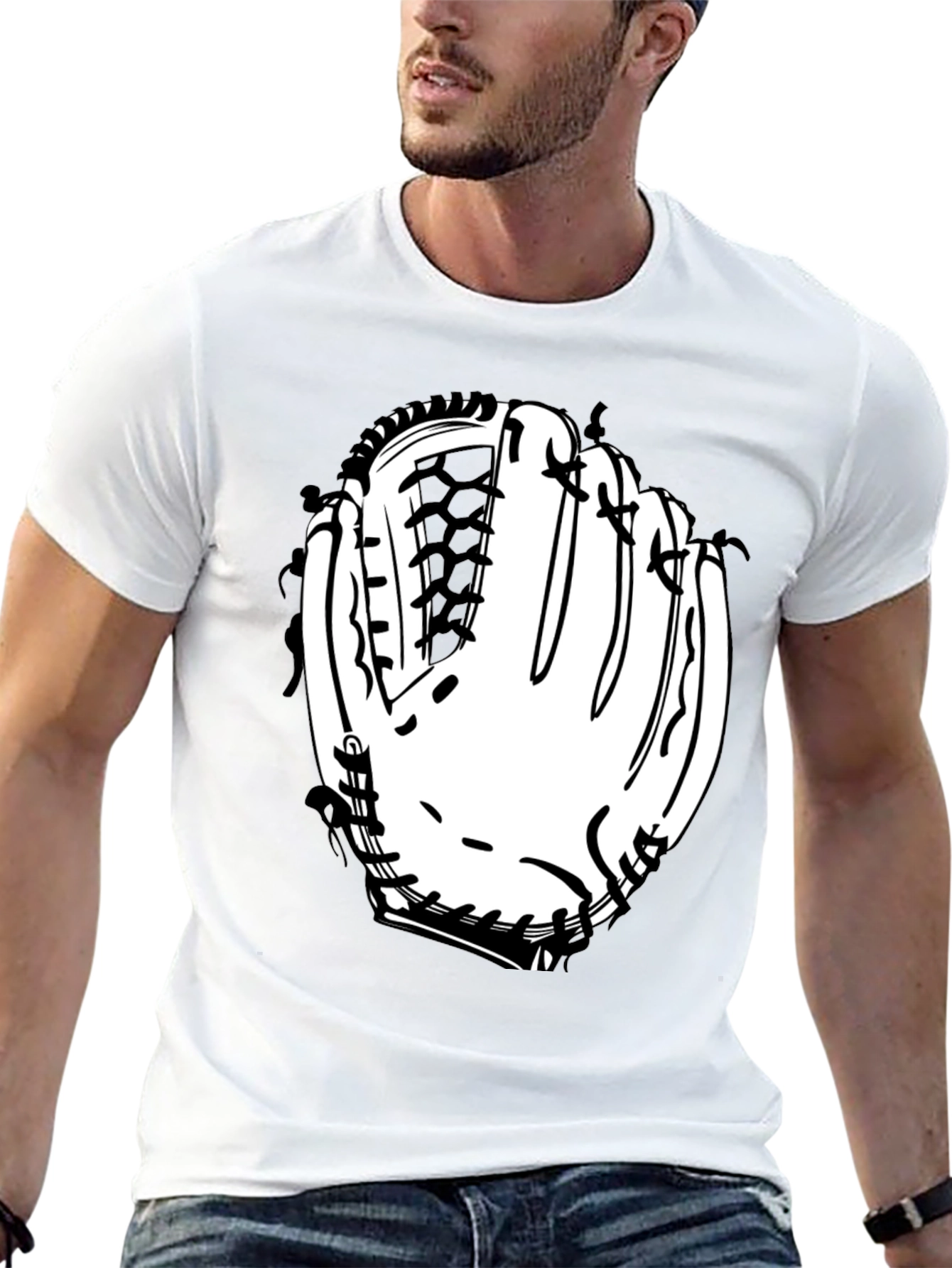 Baseball Glove Graphic Tee - Black
