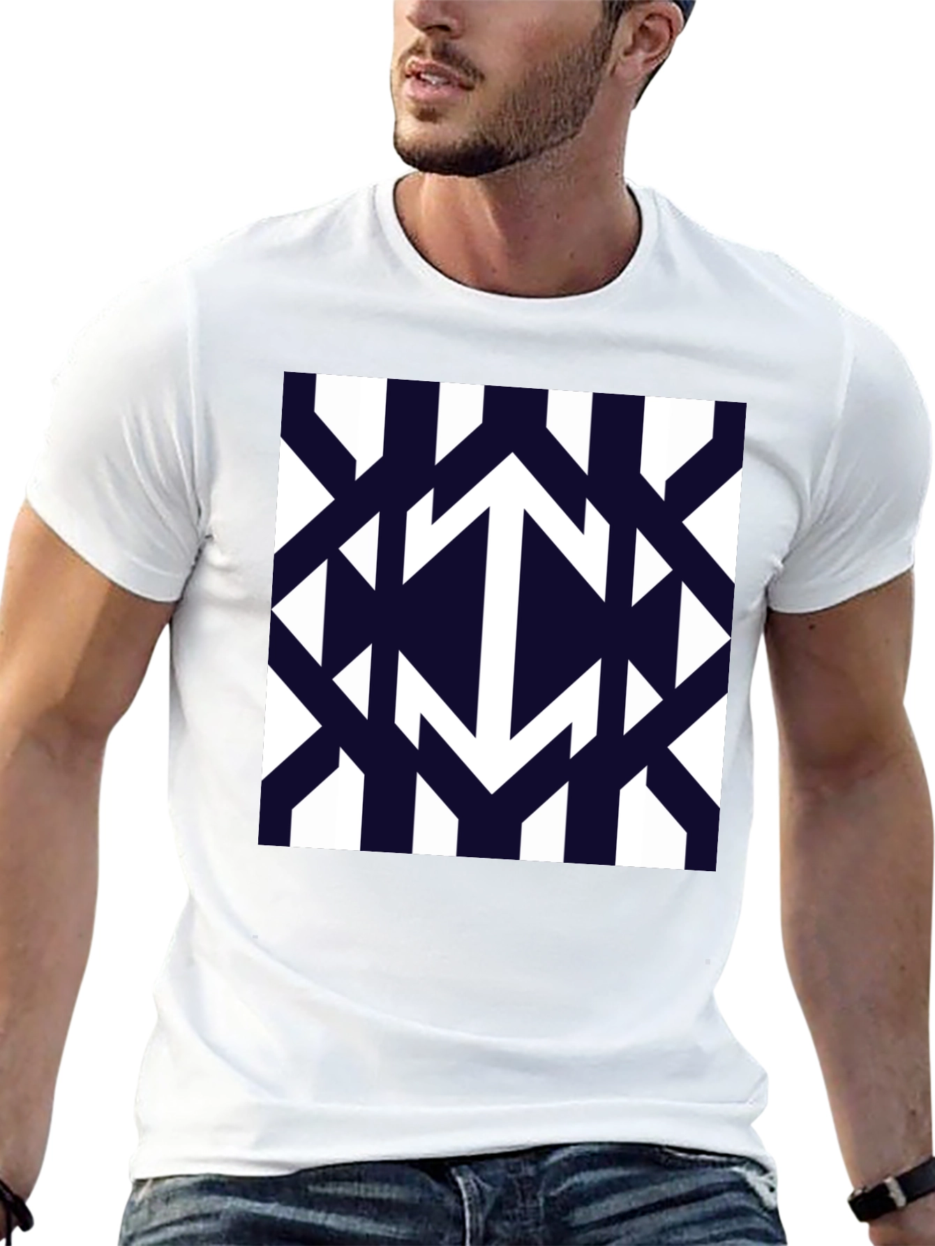 Modern Geometric Arrow Pattern T-Shirt