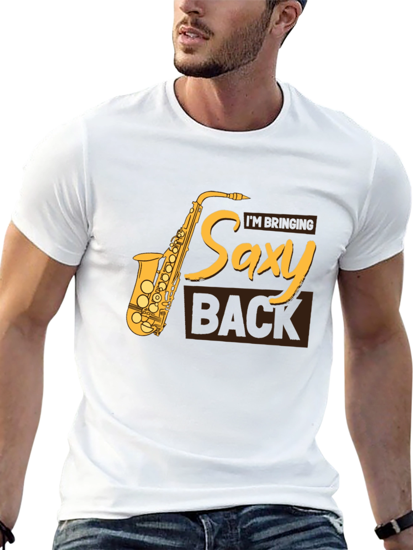 Saxy Back T-Shirt - Music Lover Tee