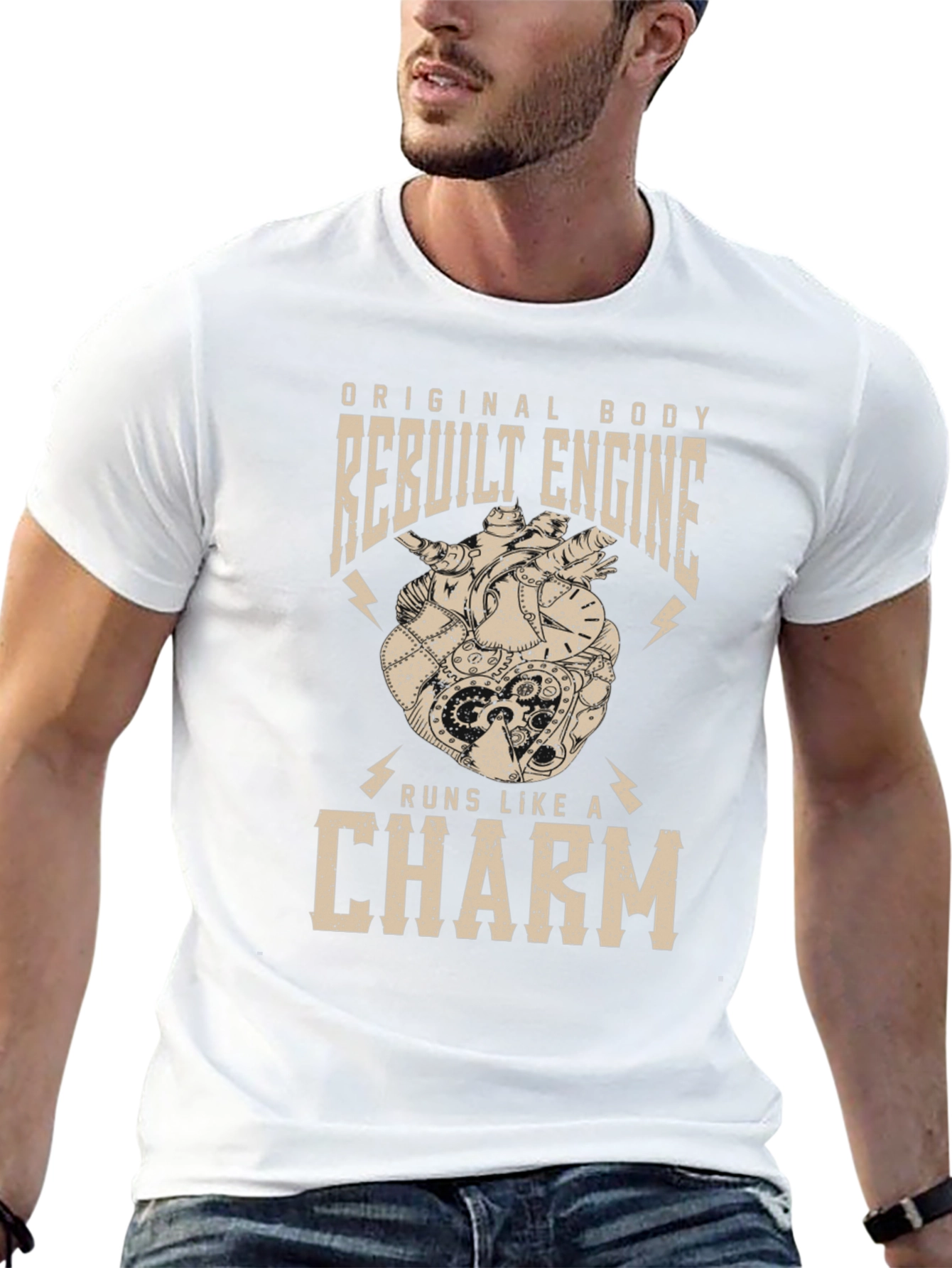 Original Body Rebuilt Engine Mens Black T-Shirt