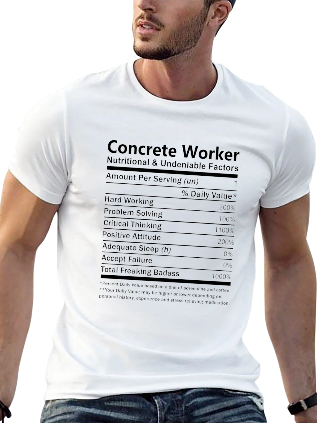 Concrete Worker Nutritional Facts T-Shirt