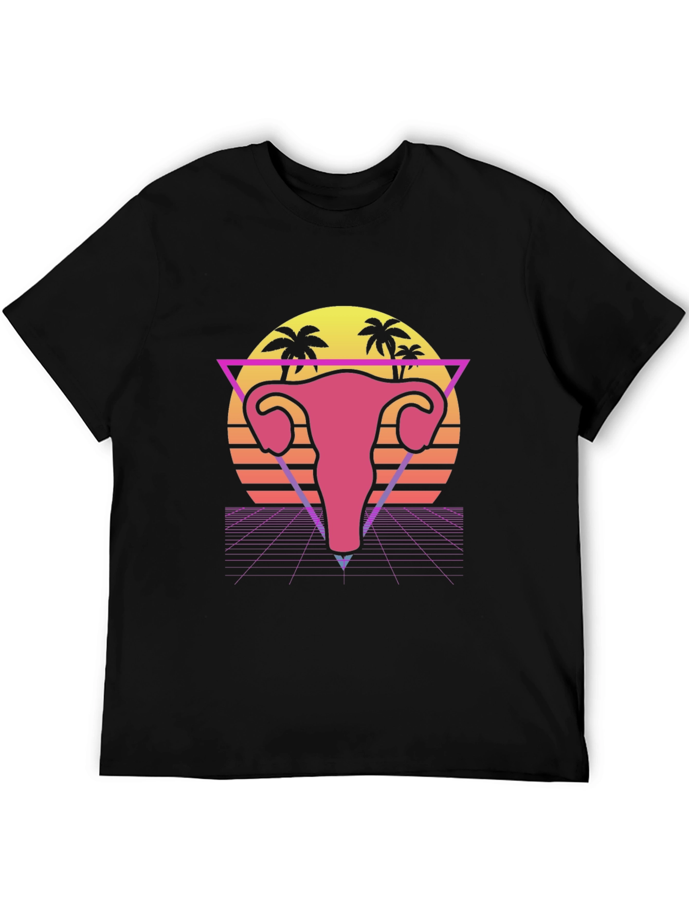 Retro Uterus T-Shirt - Synthwave Graphic Tee