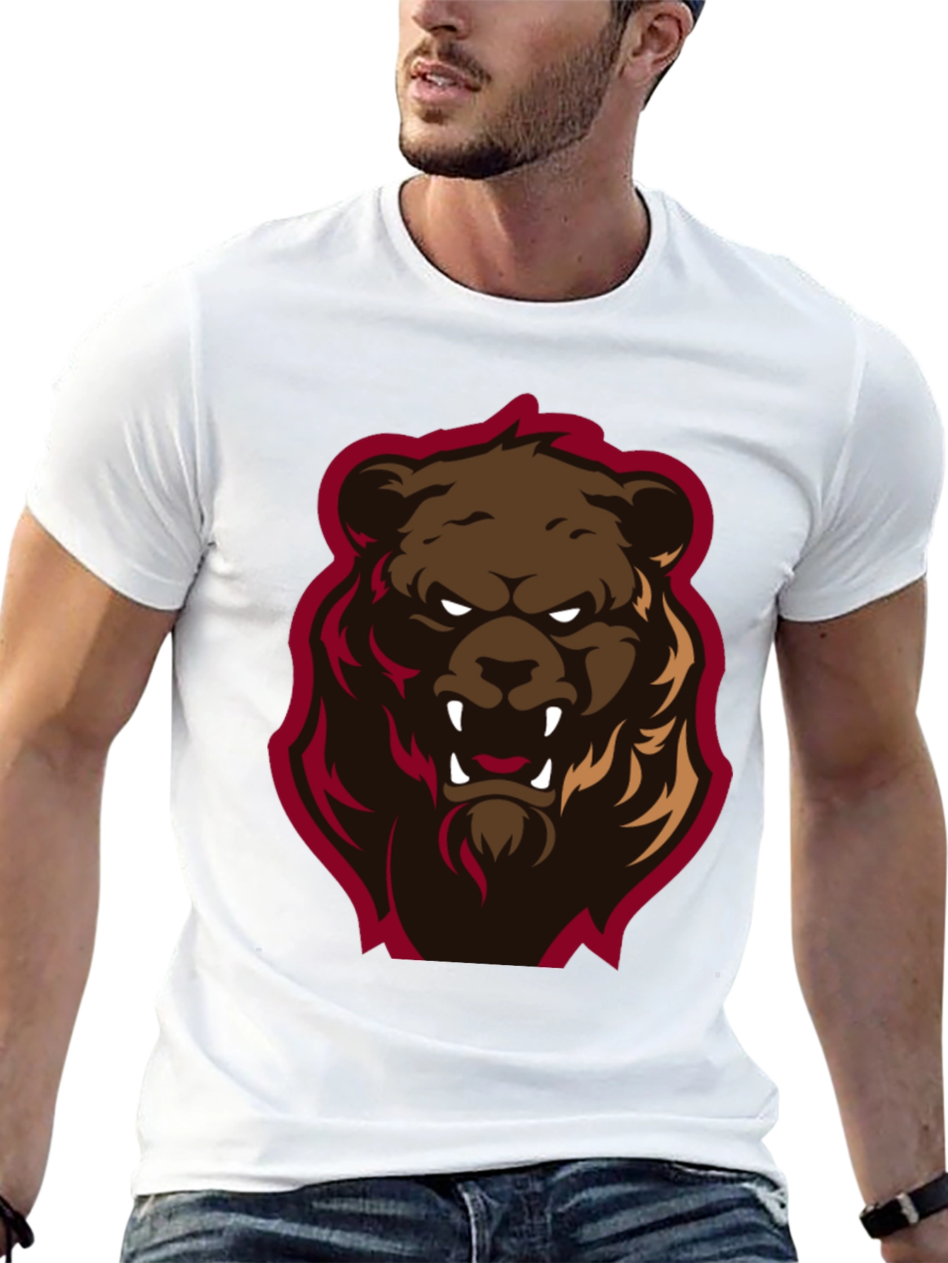 Mens Graphic Tee - Angry Bear Design