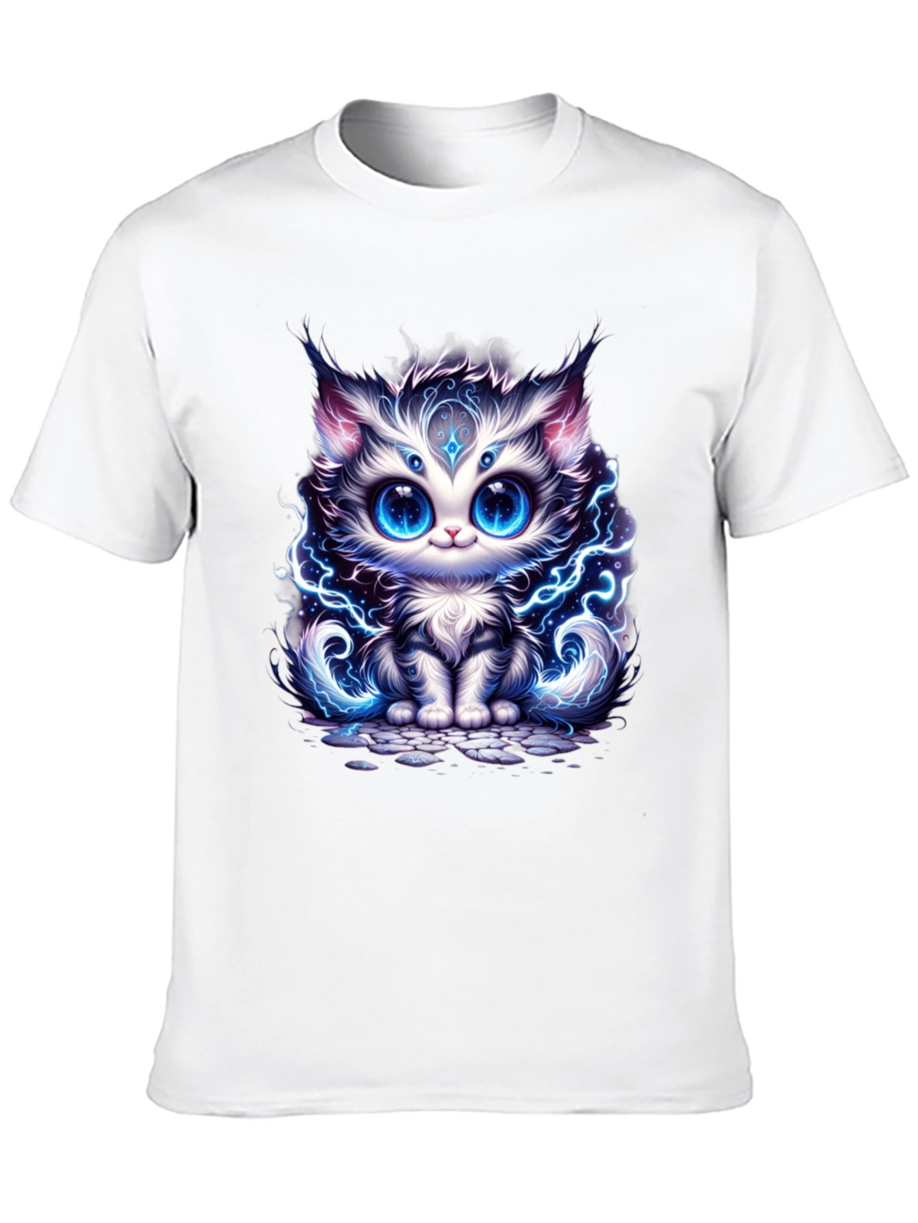 Mystical Cat T-Shirt - Cosmic Kitten Design
