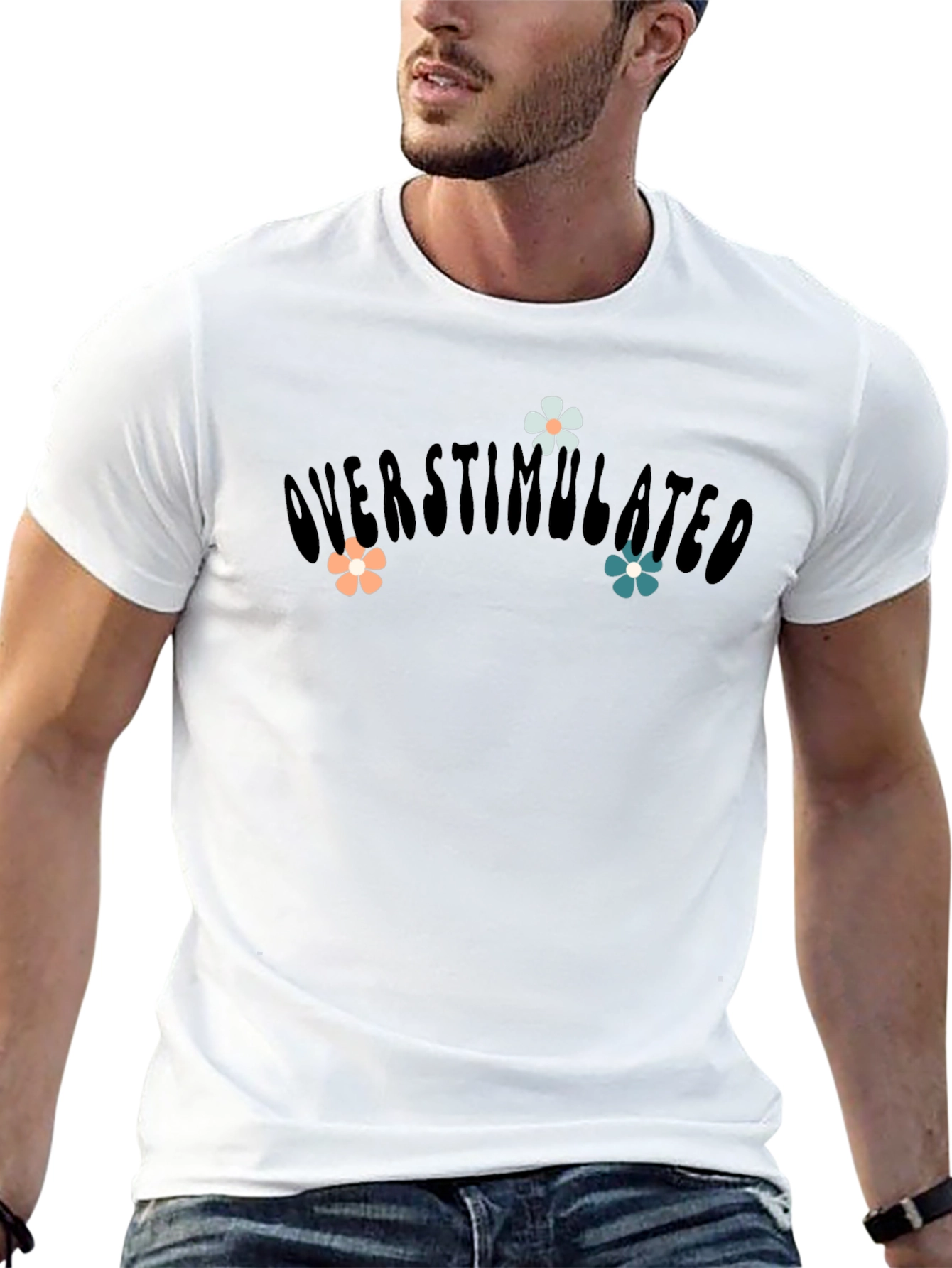 Overstimulated Floral Graphic Tee - Black