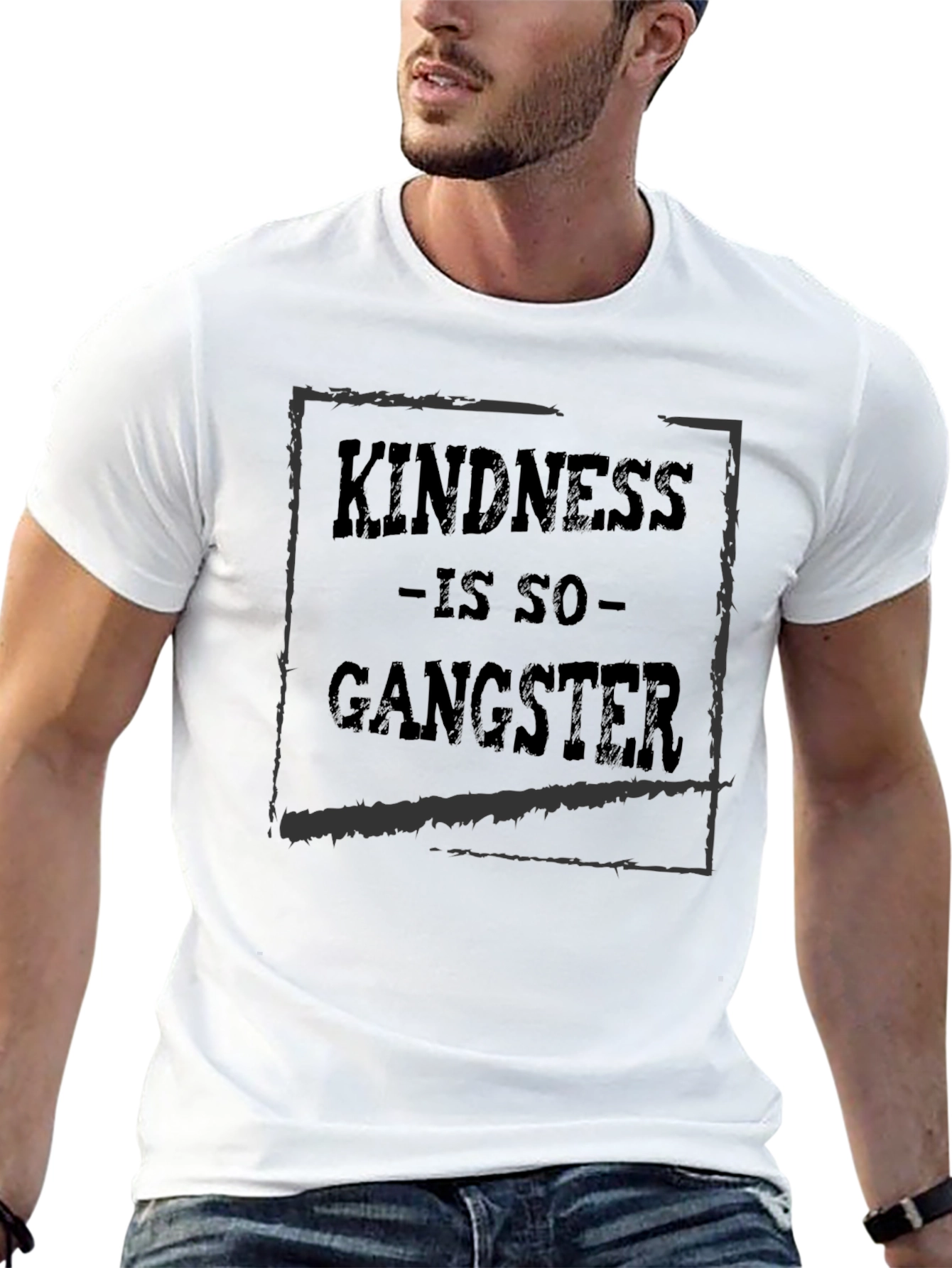 Kindness Is So Gangster Black Graphic T-Shirt