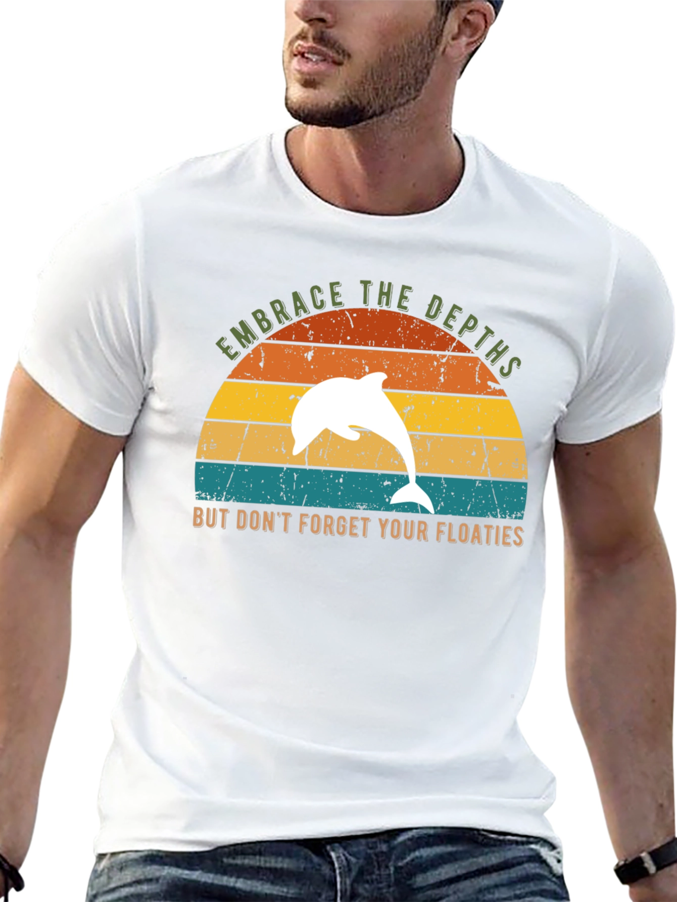 Embrace the Depths Dolphin Graphic T-Shirt