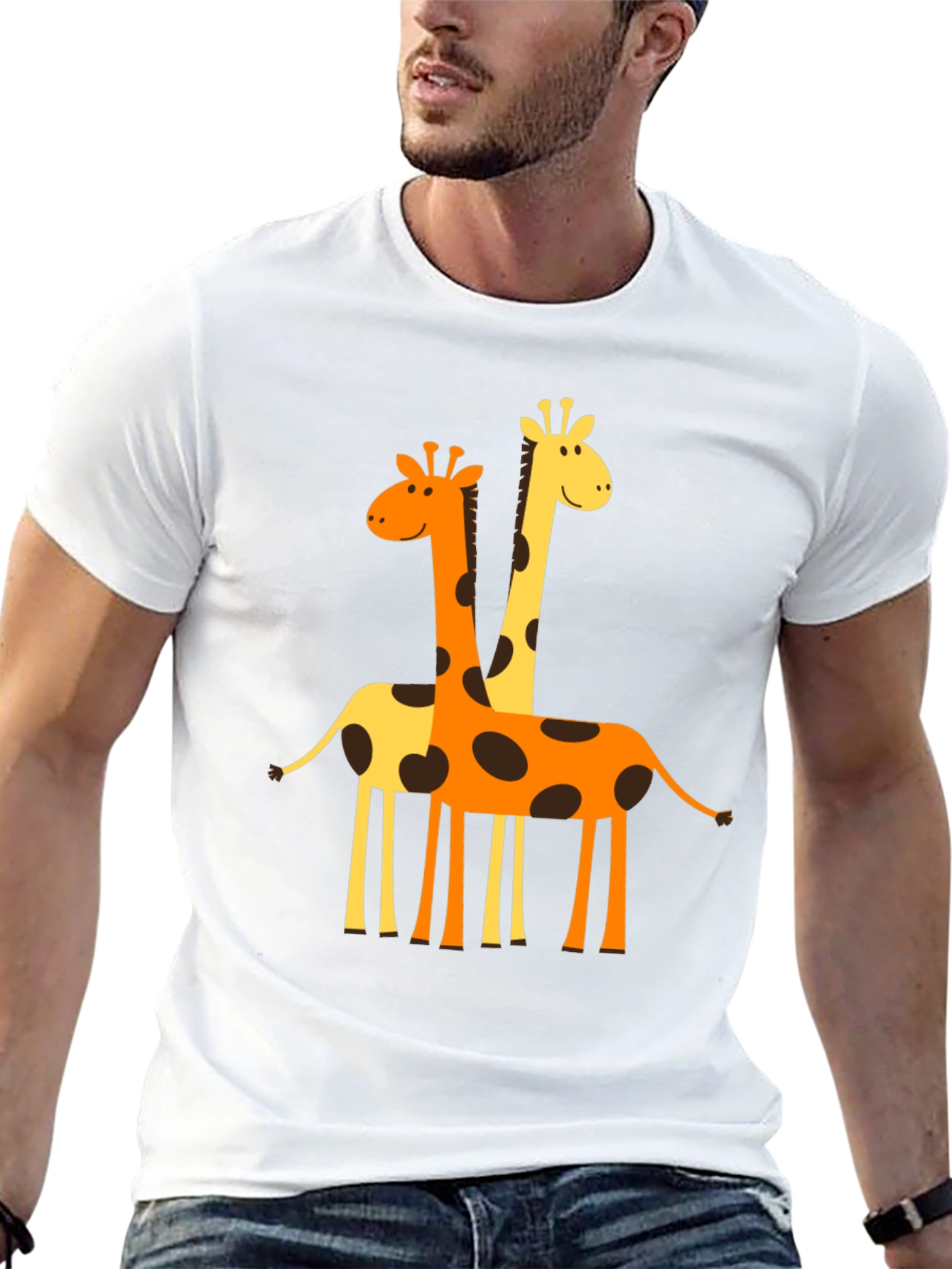 Giraffe Graphic Tee - Mens Black T-Shirt