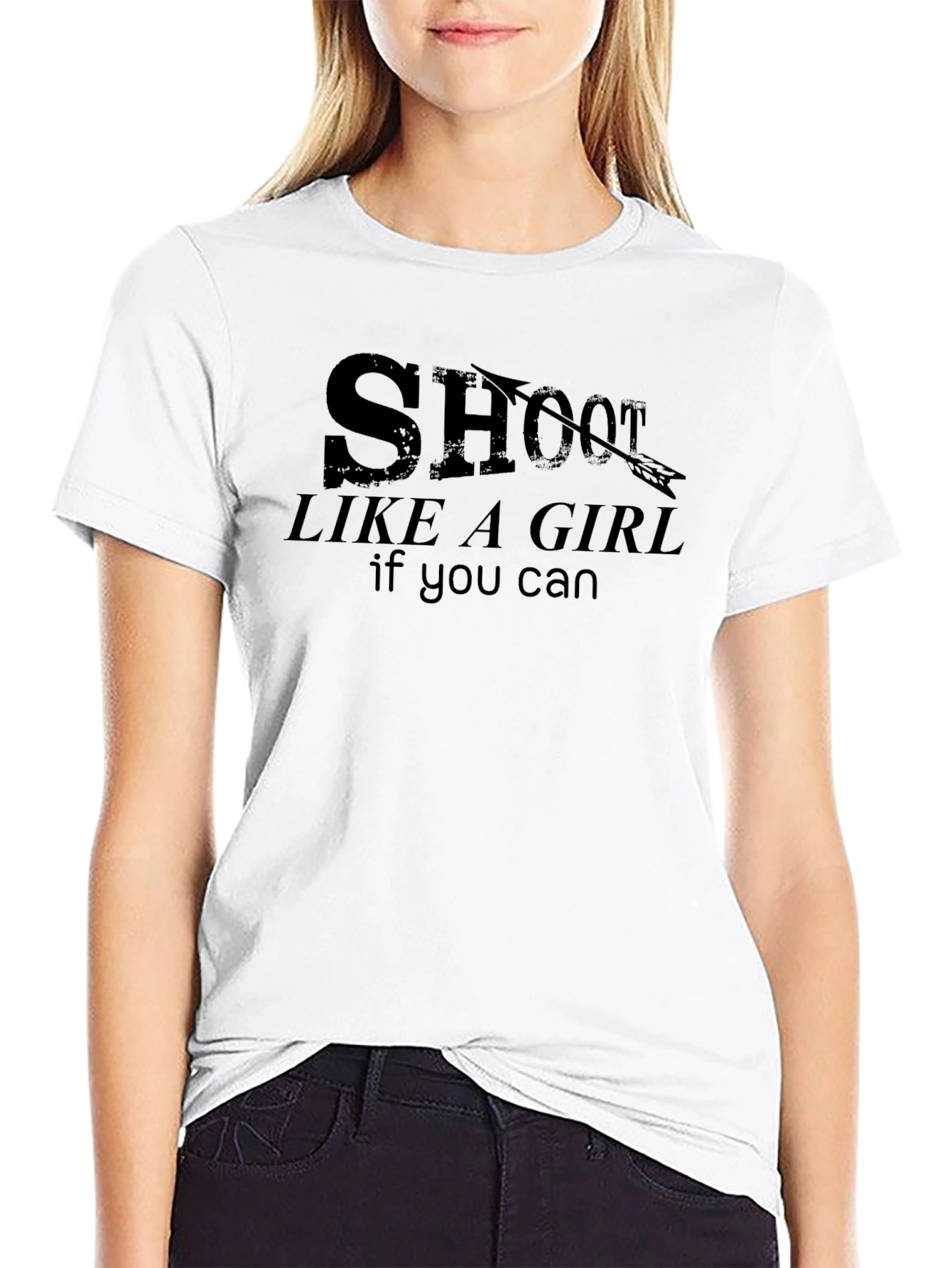 Shoot Like A Girl T-Shirt - Funny Sarcastic Tee