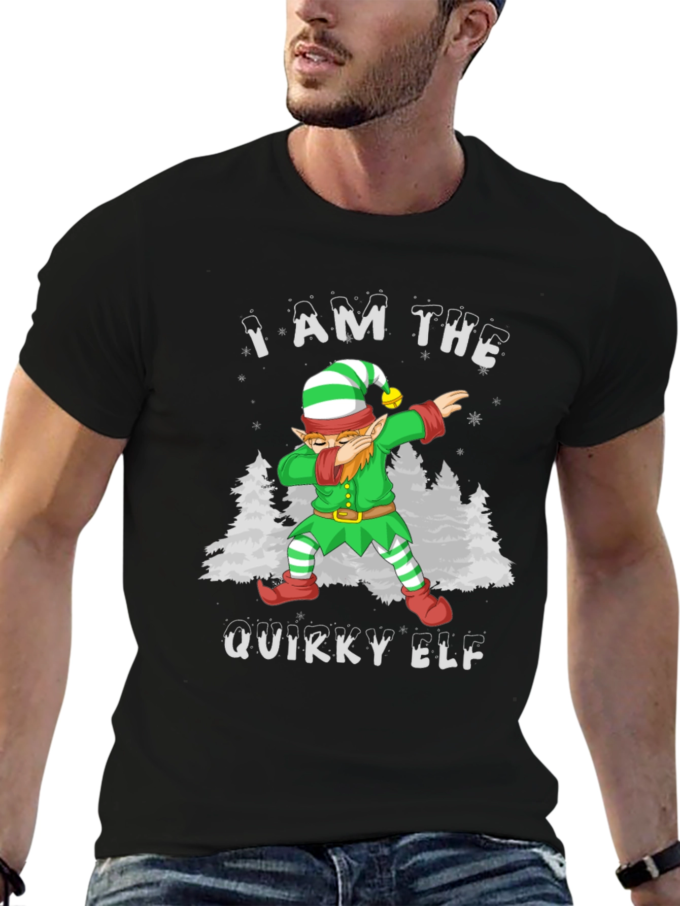 Quirky Elf Dab T-Shirt - Holiday Fun