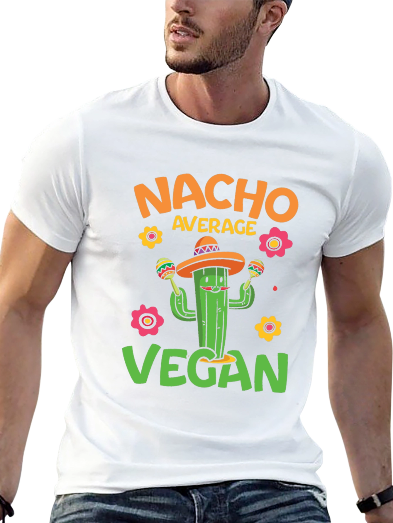 Nacho Average Vegan T-Shirt - Cactus Graphic Tee