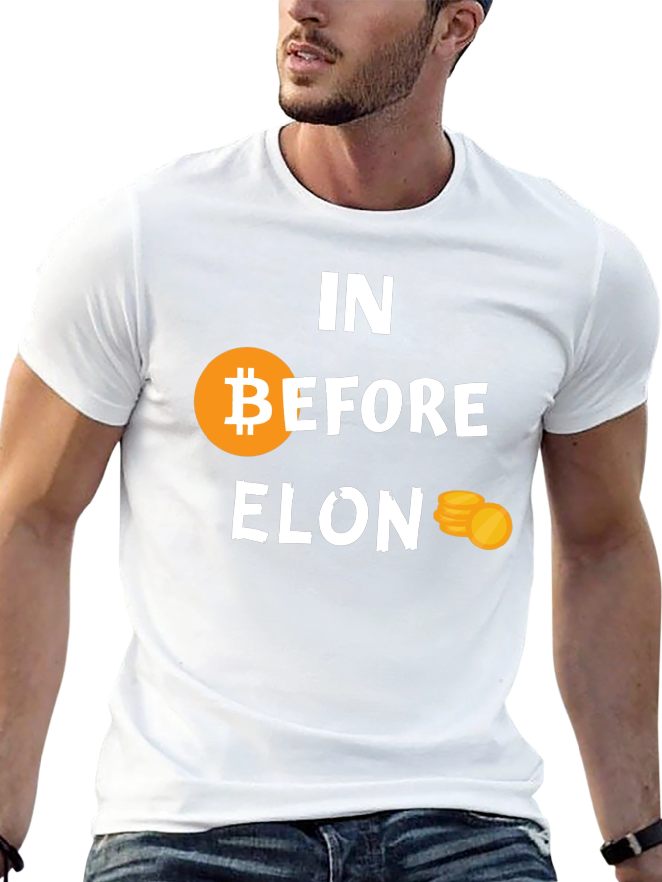 In Bitcoin Before Elon Black Tee