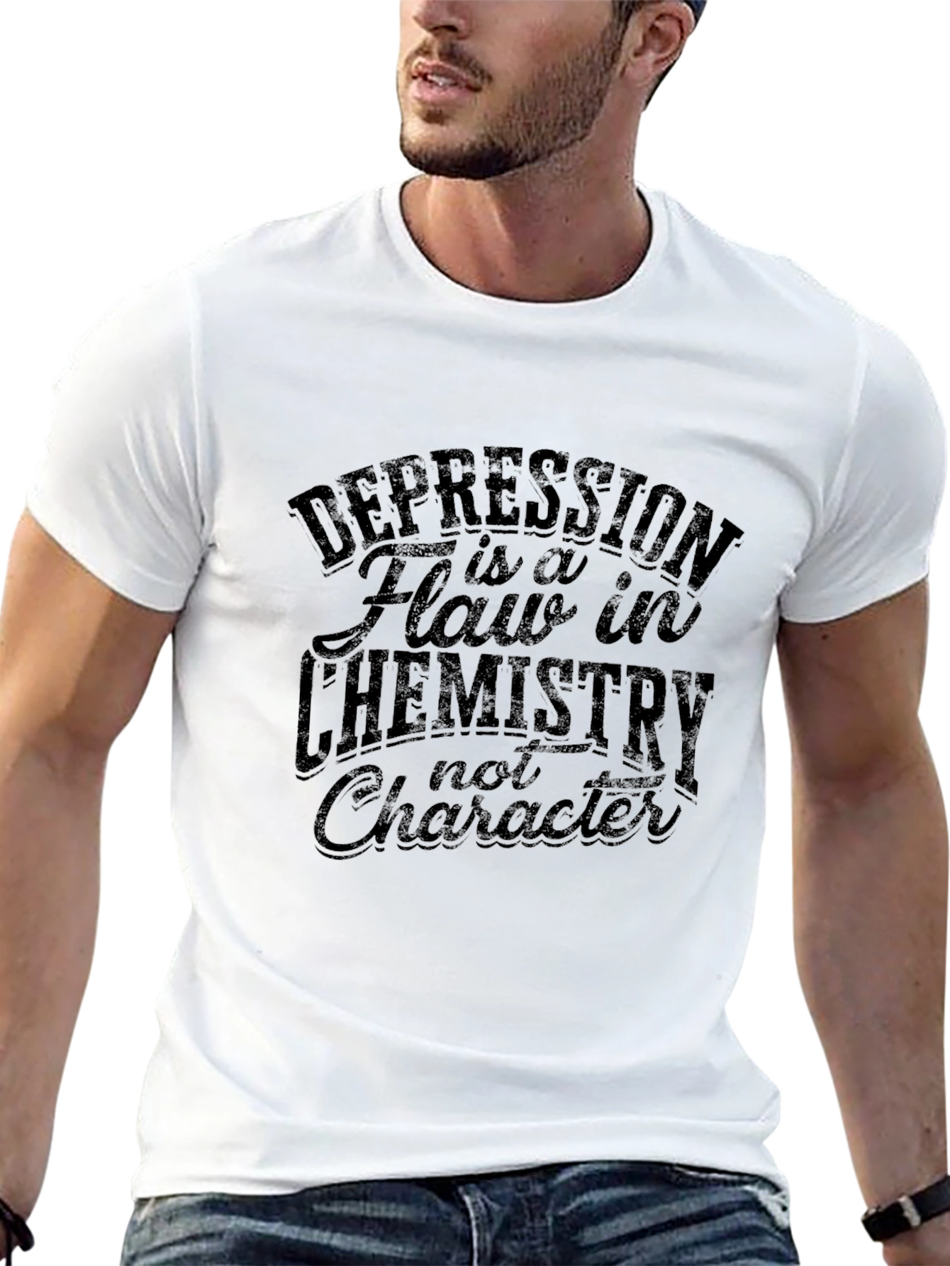 Depression Chemistry Flaw Black Graphic T-Shirt