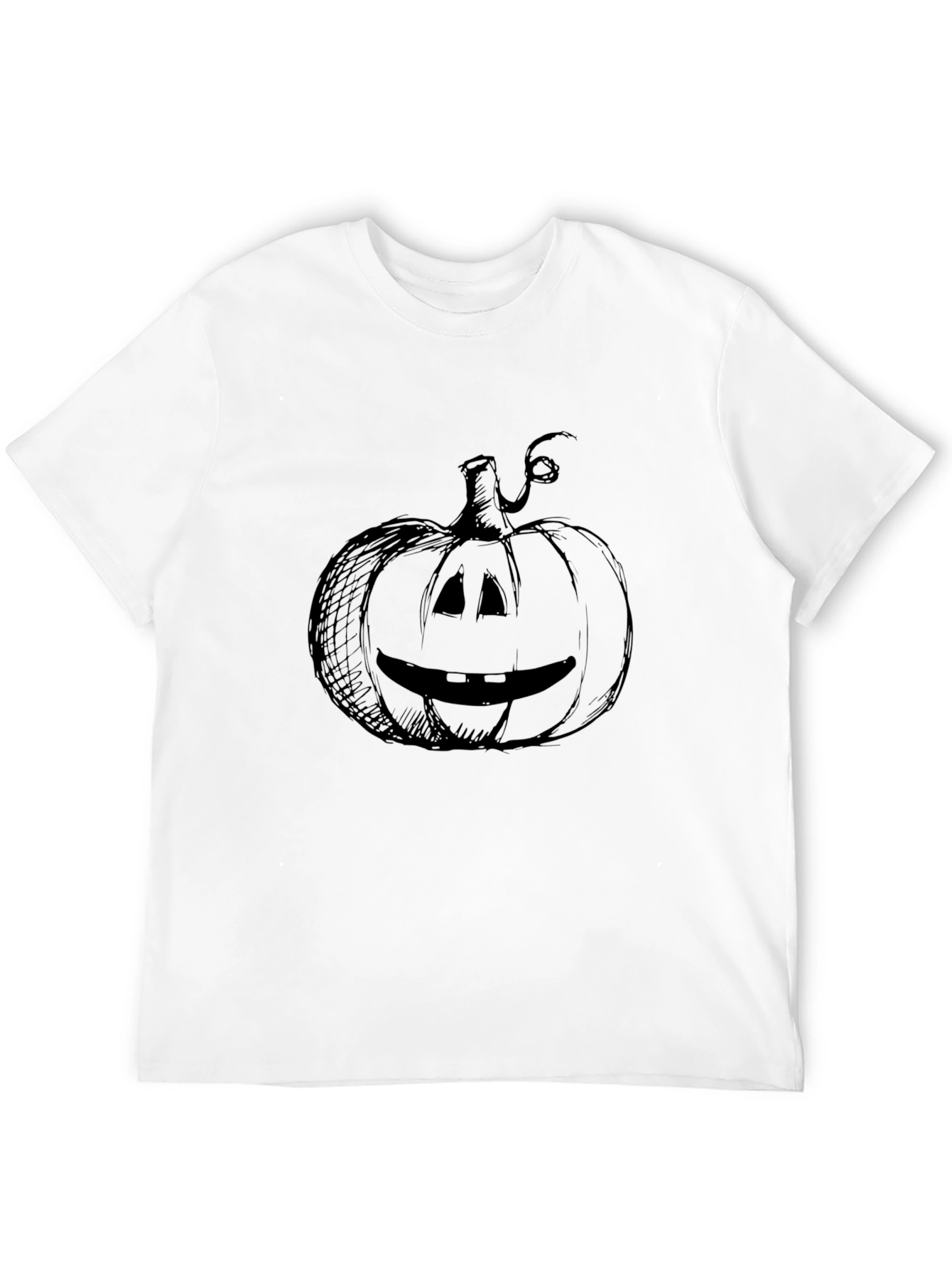 Halloween Pumpkin Graphic Tee - Black